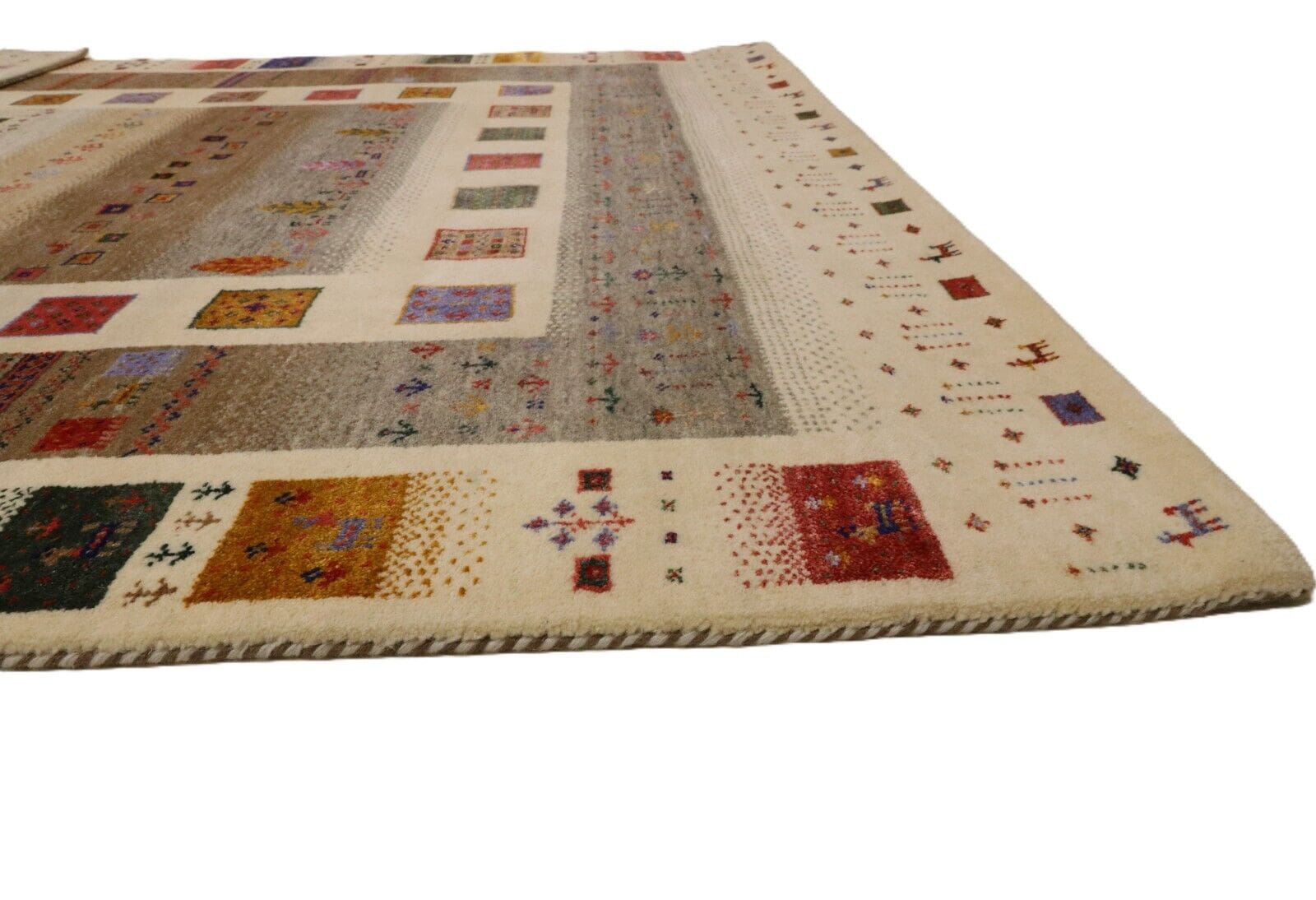 Handgeknüpfter Gabbeh Loribaft Perserteppich, 254 × 176 cm, Wolle