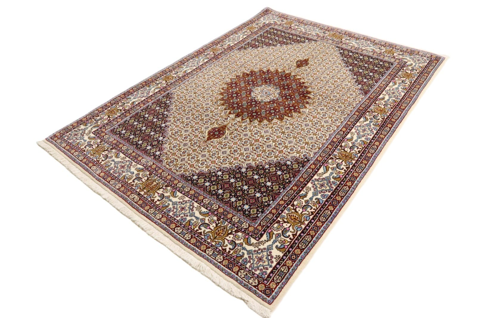 Handgeknüpfter Orientalisch Perserteppich, 228 × 160 cm, Wolle & Seide