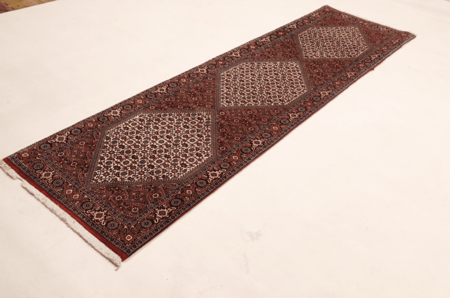 Handgeknüpfter Bijar Perserteppich, 300 × 83 cm, Wolle & Seide