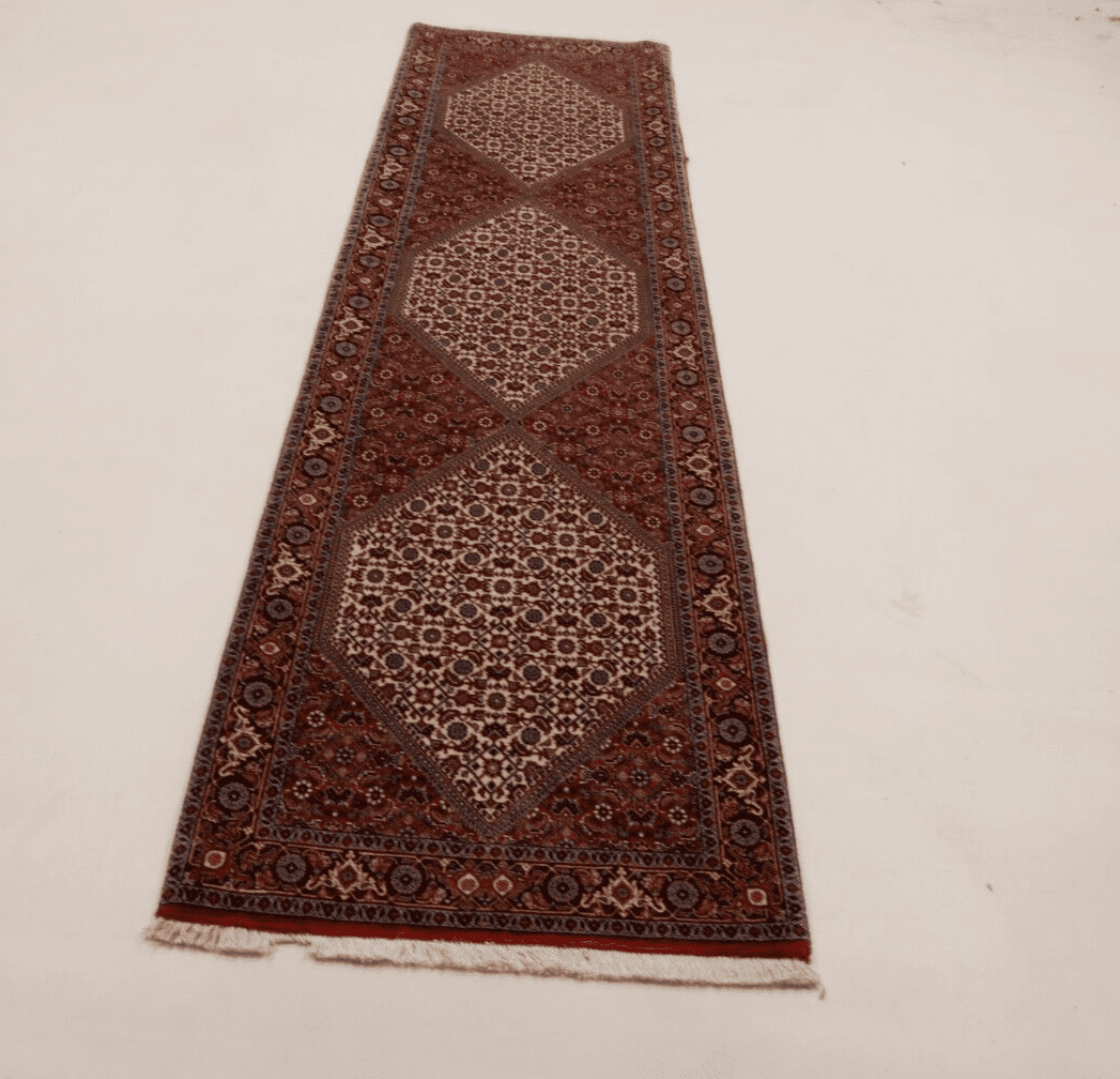 Handgeknüpfter Bijar Perserteppich, 300 × 83 cm, Wolle & Seide