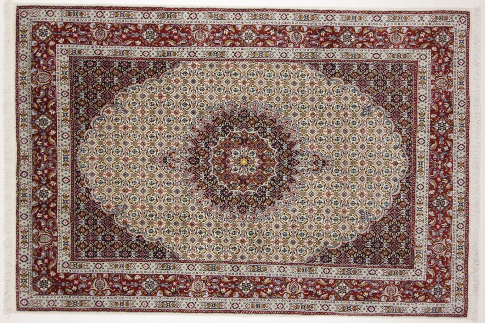 Handgeknüpfter Moud Perserteppich, 234 × 160 cm, Wolle & Seide