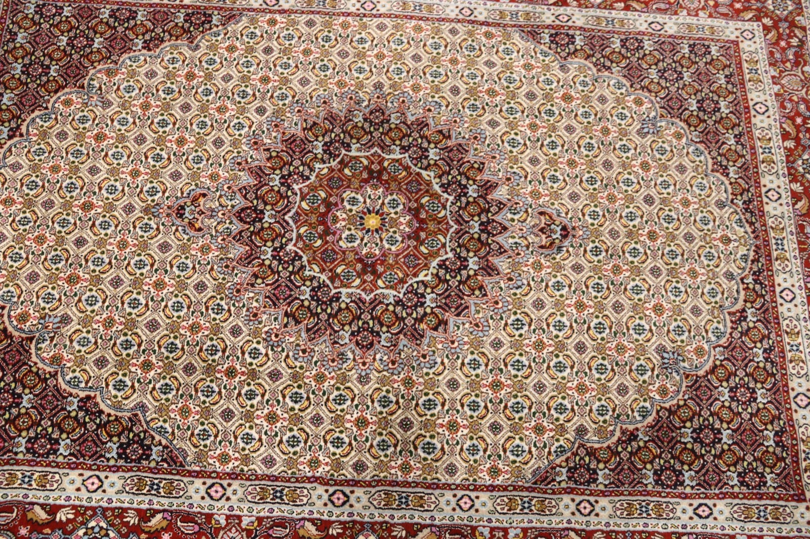 Handgeknüpfter Moud Perserteppich, 234 × 160 cm, Wolle & Seide
