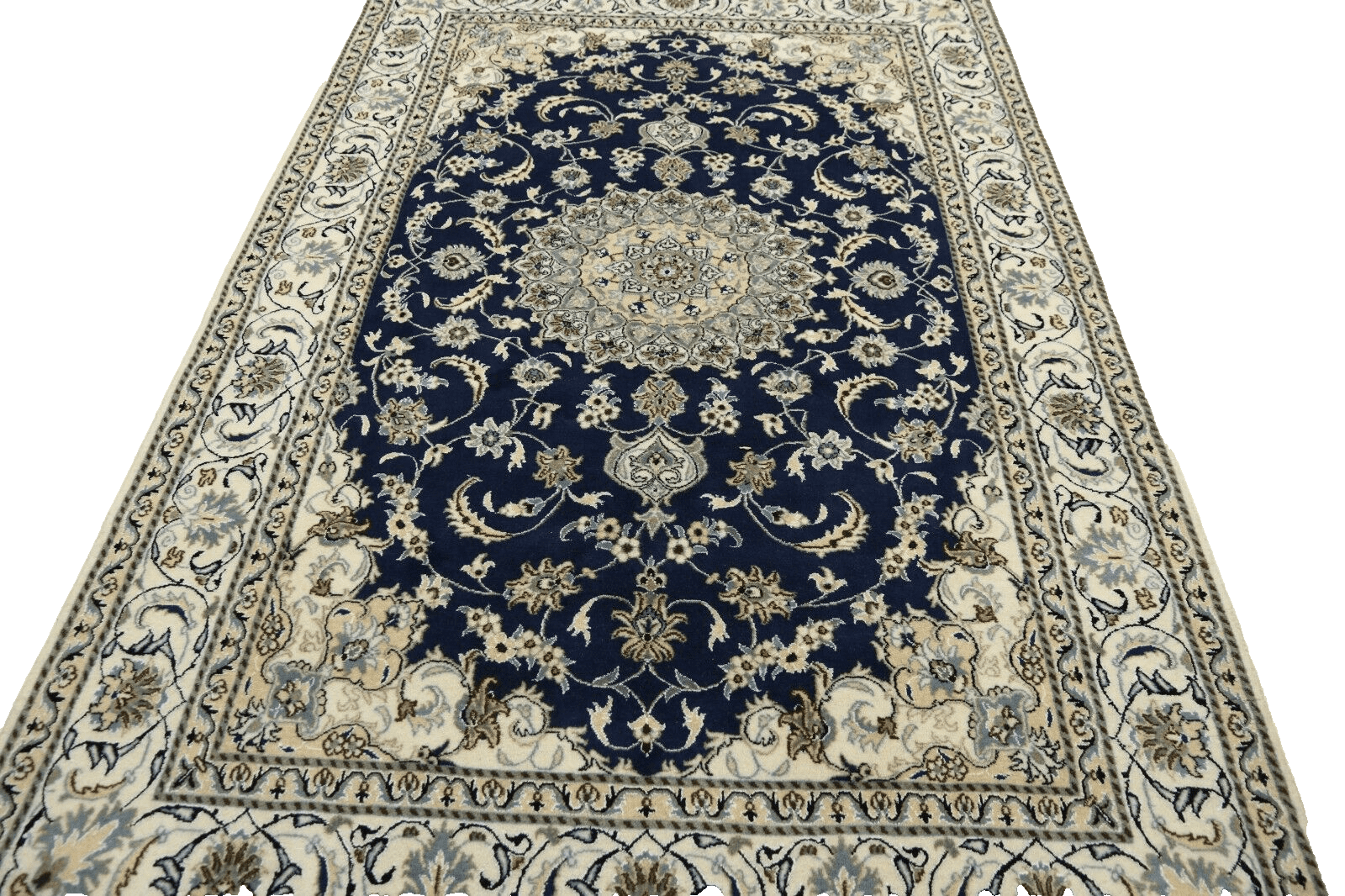 Nain Perserteppich 290 × 195 cm aus Seide, handgeknüpft