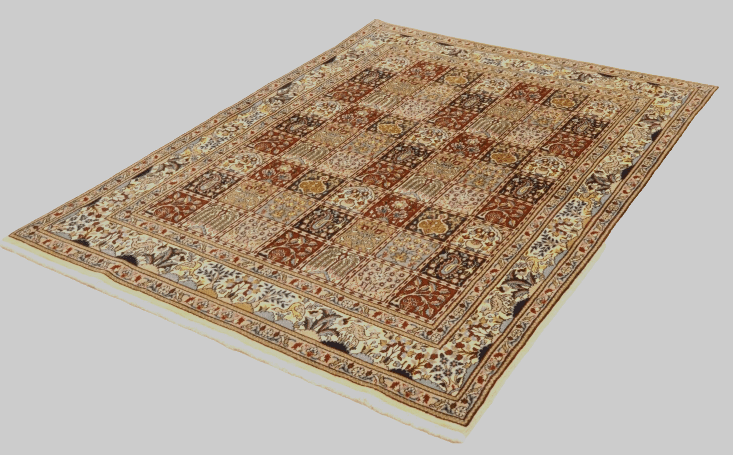 Handgeknüpfter Orientalisch Perserteppich, 195 × 148 cm, Wolle & Seide
