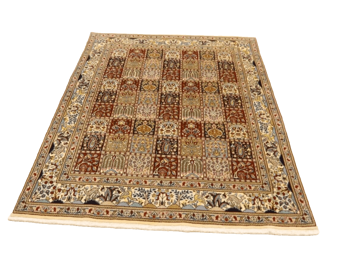 Handgeknüpfter Orientalisch Perserteppich, 195 × 148 cm, Wolle & Seide