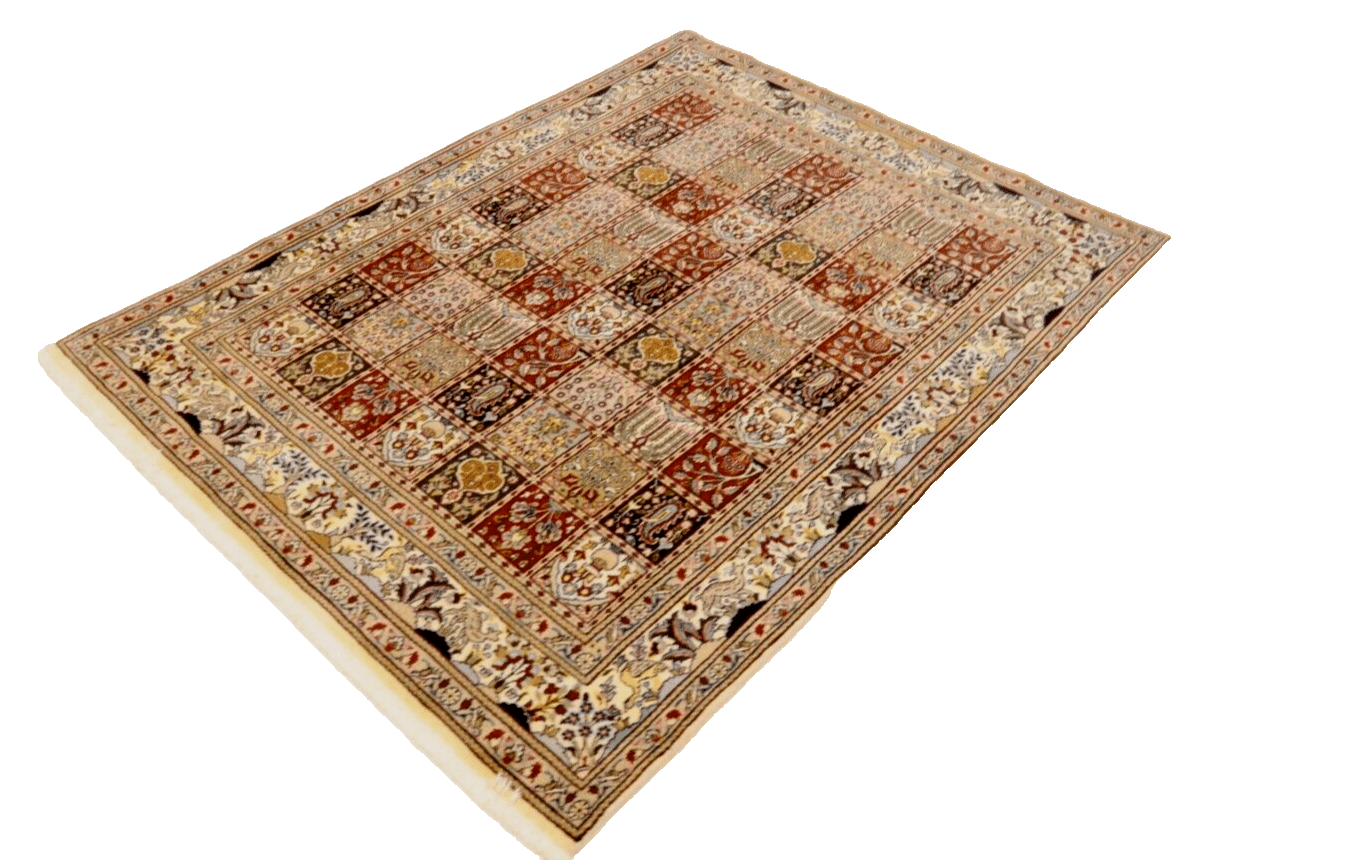 Handgeknüpfter Orientalisch Perserteppich, 195 × 148 cm, Wolle & Seide