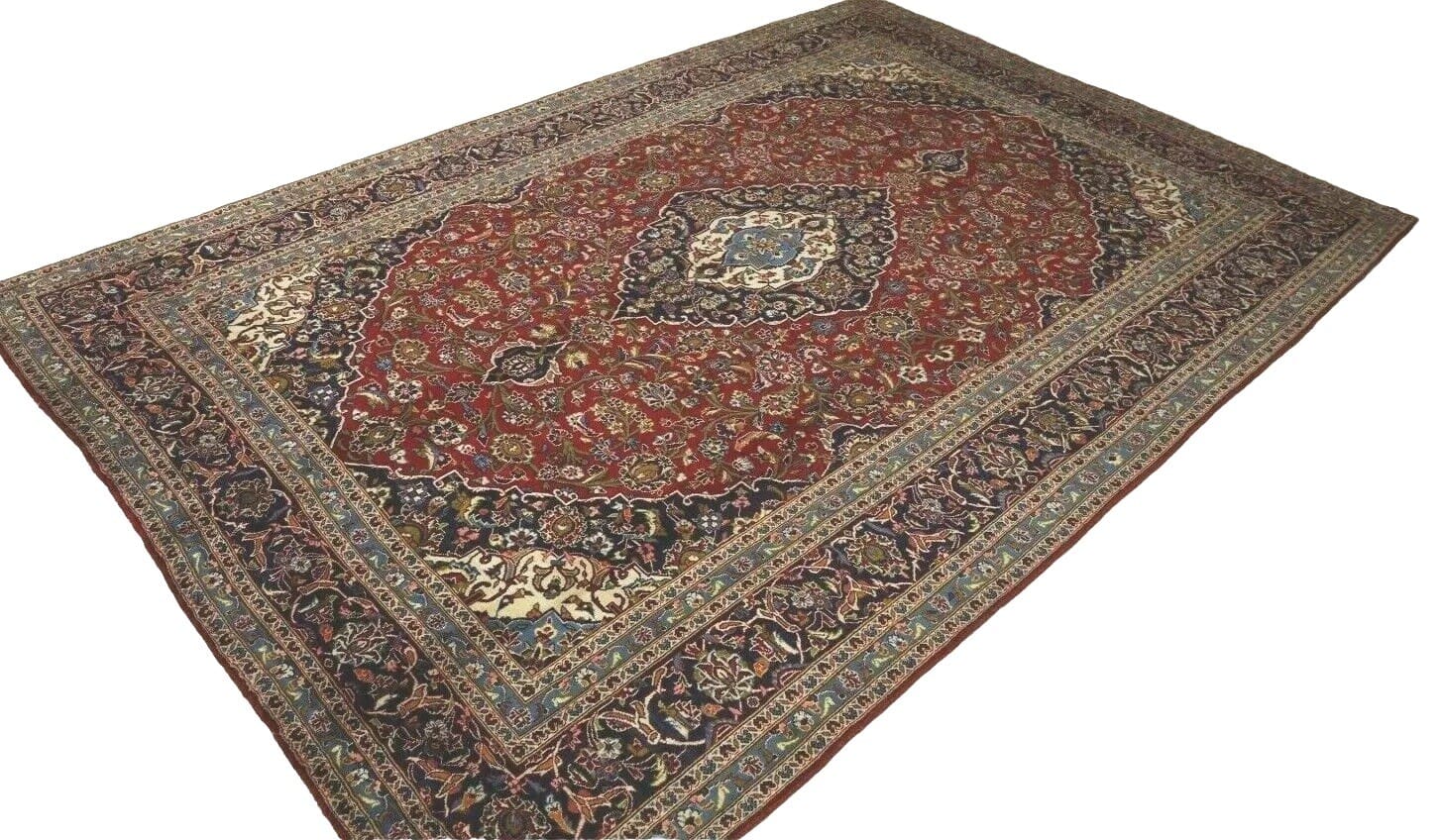 Kashan Perserteppich 346 × 244 cm aus Wolle, handgeknüpft