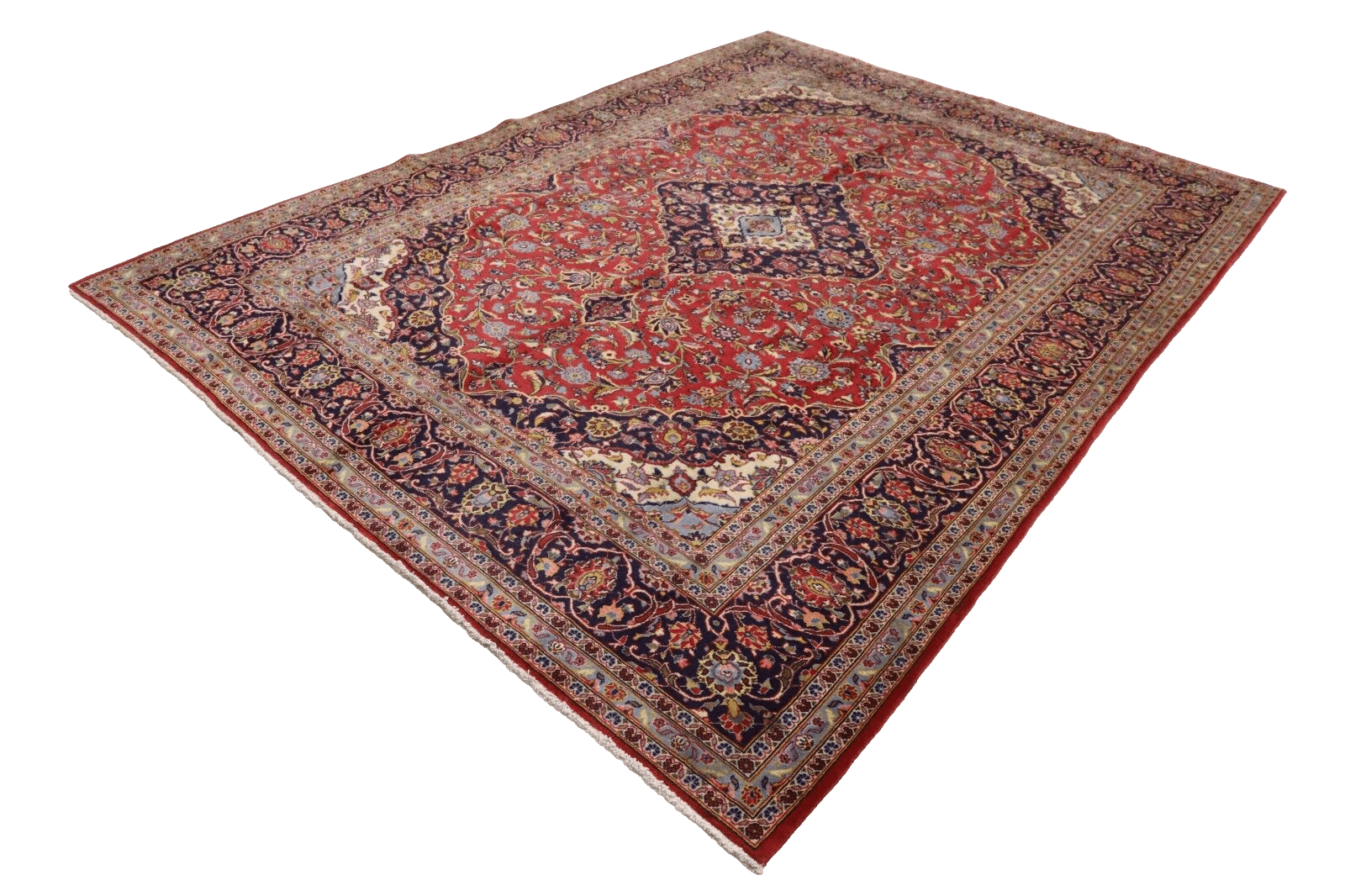 Kashan Perserteppich 340 × 250 cm aus Wolle, handgeknüpft