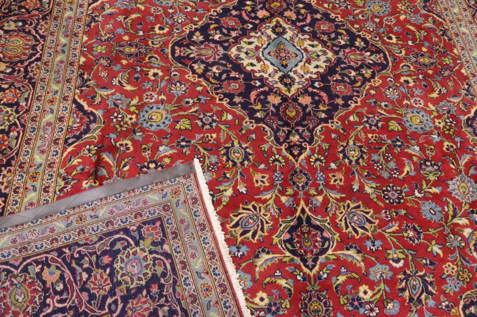 Kashan Perserteppich 340 × 250 cm aus Wolle, handgeknüpft