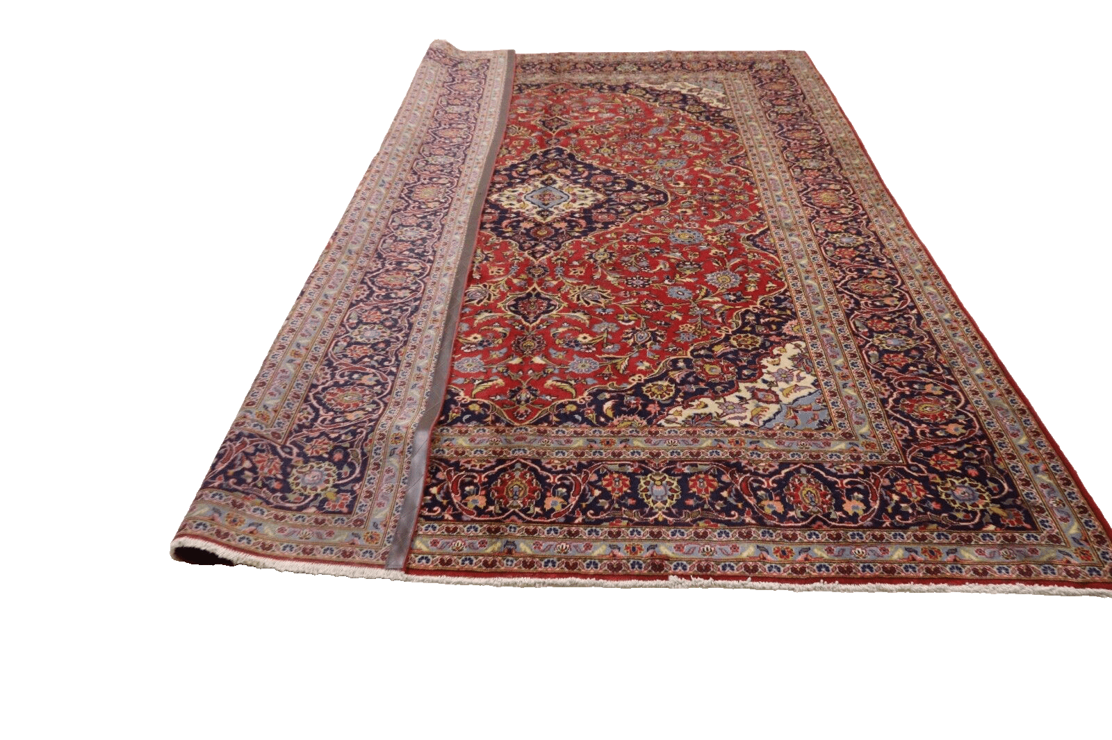 Kashan Perserteppich 340 × 250 cm aus Wolle, handgeknüpft