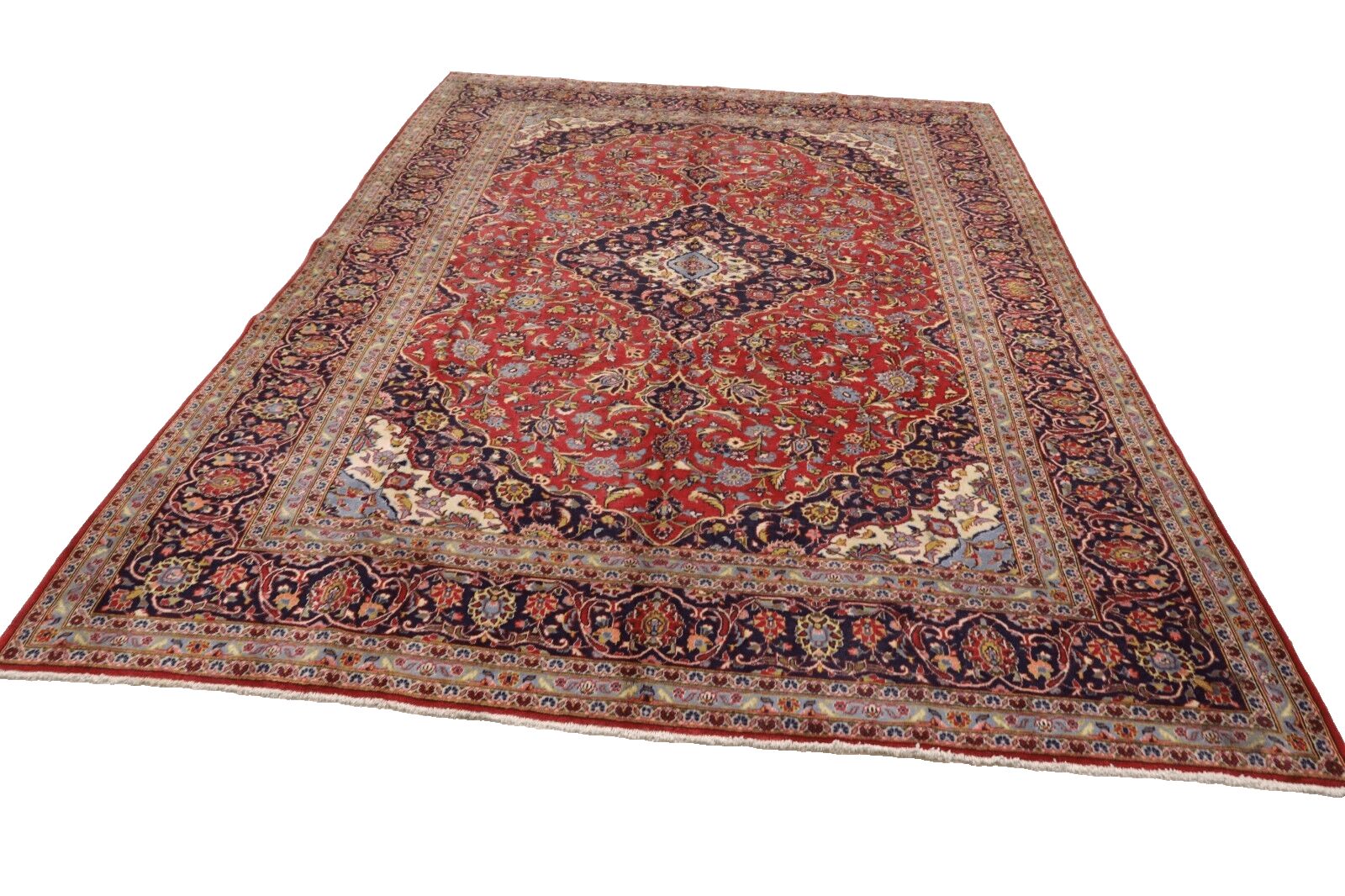 Kashan Perserteppich 340 × 250 cm aus Wolle, handgeknüpft