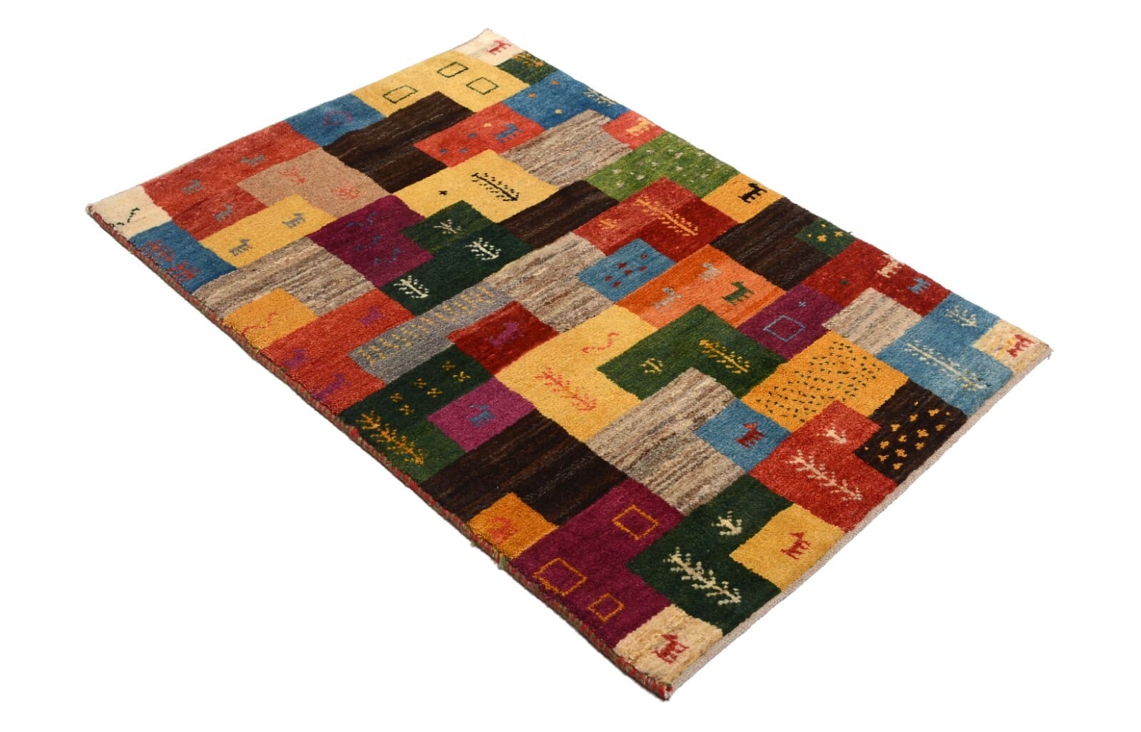 Gabbeh Perserteppich aus Iran, 111 × 76 cm