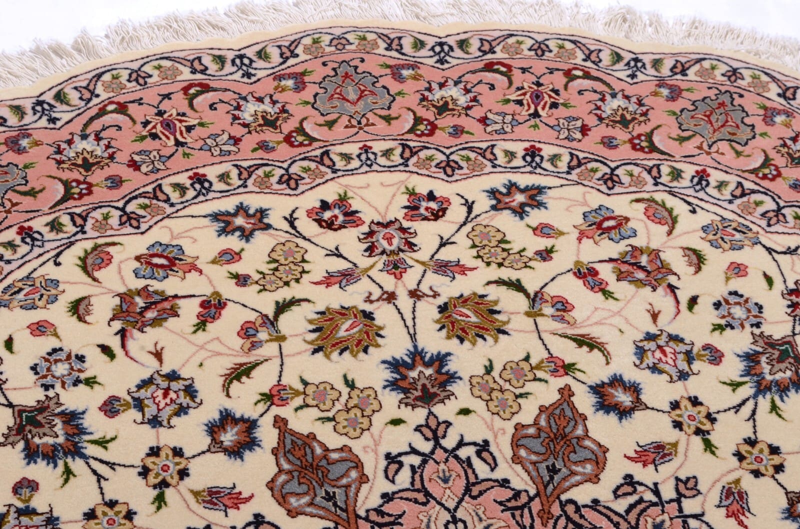 Täbriz Perserteppich 195 × 195 cm aus Wolle & Seide, handgeknüpft