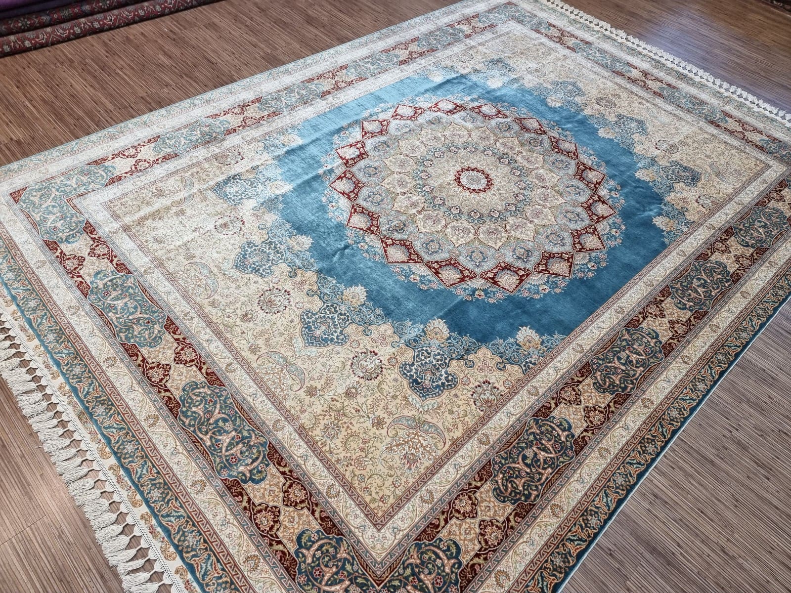 Handgeknüpfter Hereke Orientteppich, 304 × 217 cm, Seide