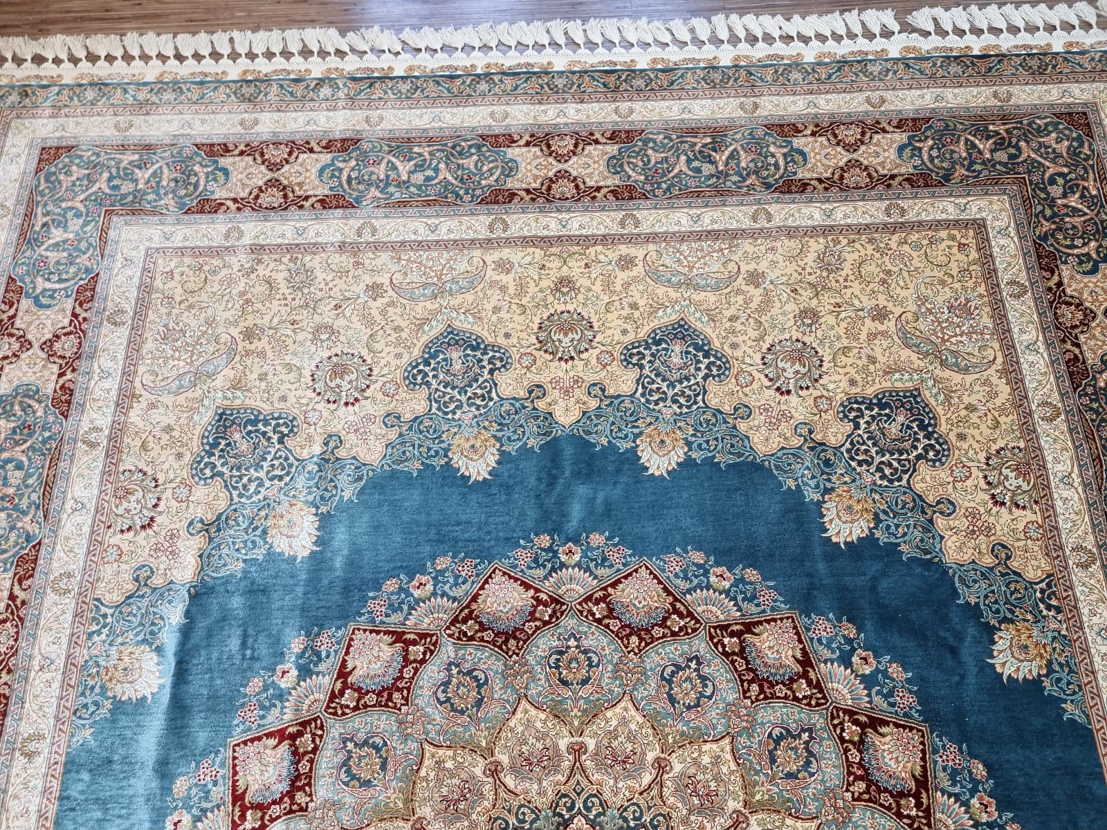 Handgeknüpfter Hereke Orientteppich, 304 × 217 cm, Seide