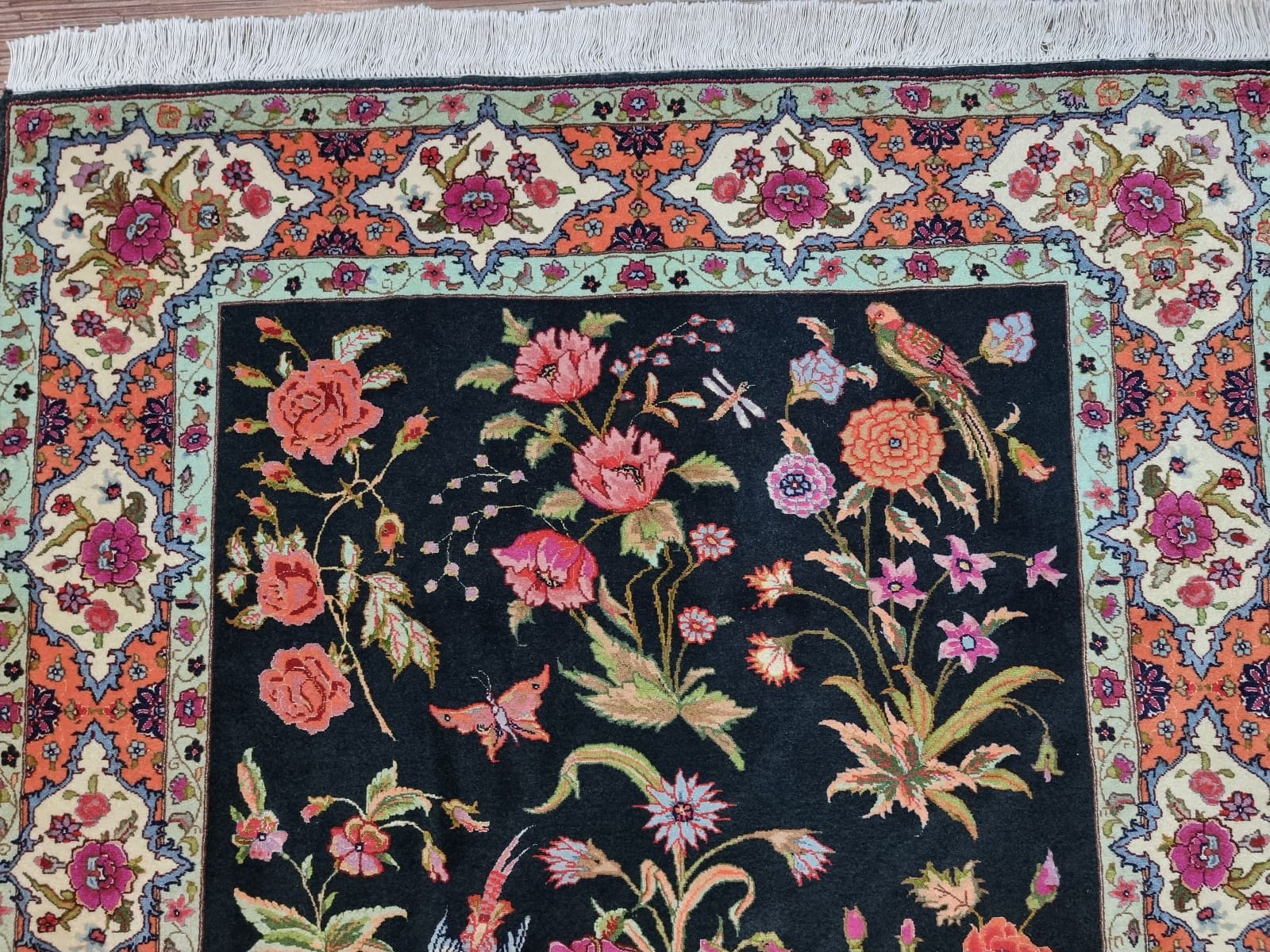 wunderschoner-original-persischer-tabriz-147x103-cm-500000-k-m-handgeknupft-5 Täbriz Perserteppich 145 × 102 cm aus Wolle & Seide, handgeknüpft