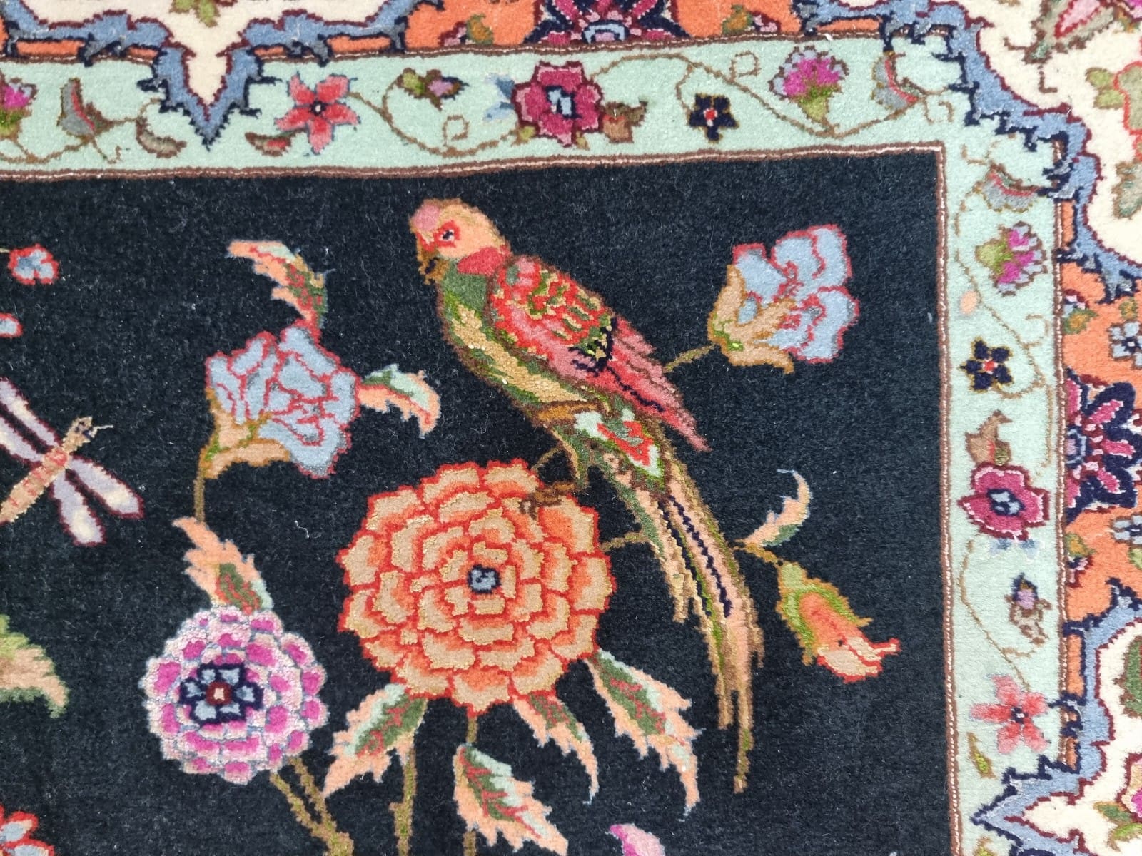 wunderschoner-original-persischer-tabriz-147x103-cm-500000-k-m-handgeknupft-6 Täbriz Perserteppich 145 × 102 cm aus Wolle & Seide, handgeknüpft