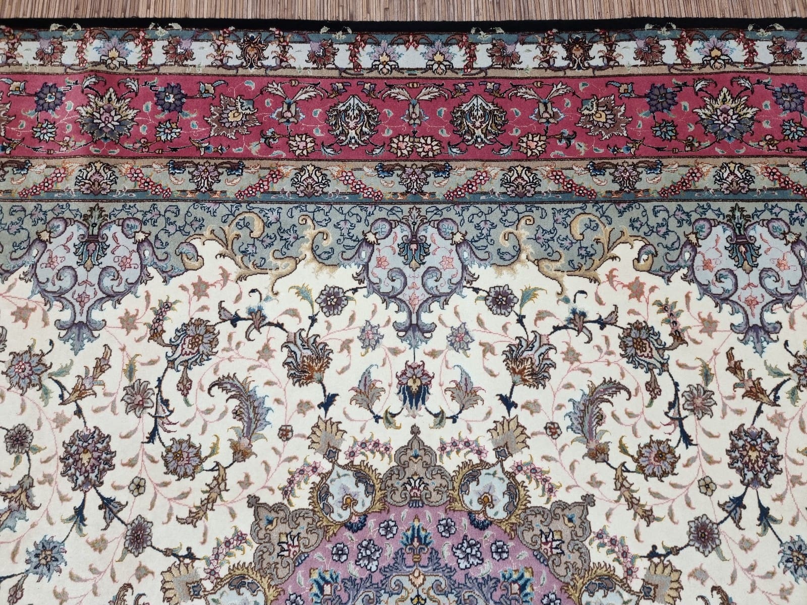 Handgeknüpfter Täbriz Perserteppich, 304 × 200 cm, Wolle & Seide