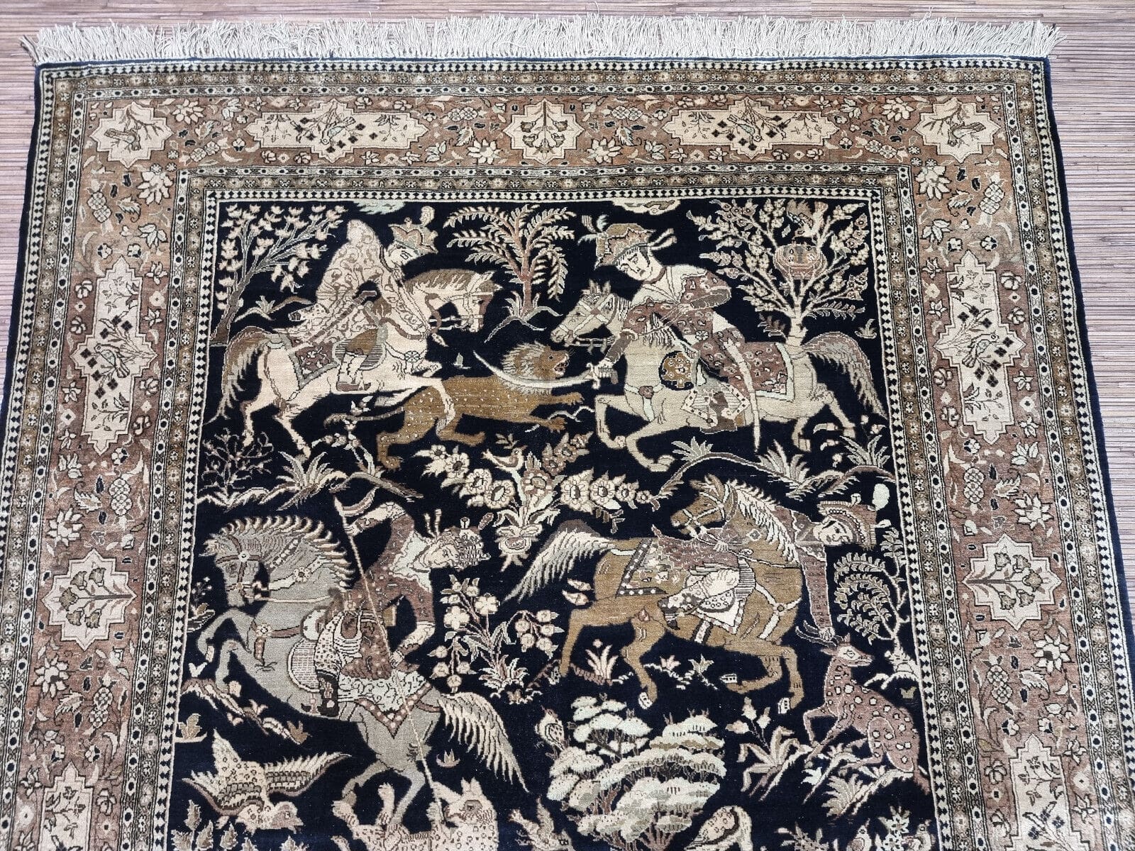 Wunderschöner Persischer Ghom Seidenteppich 216×136 cm, 700.000 K/m², handgeknüpft H1