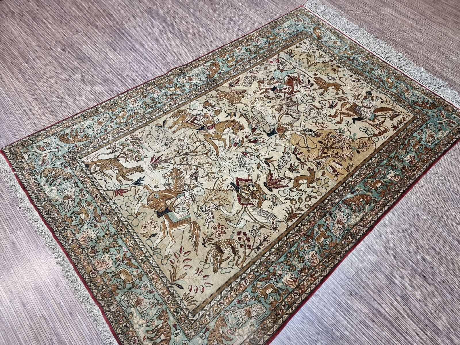 Handgeknüpfter Ghom Perserteppich 212 × 138 cm