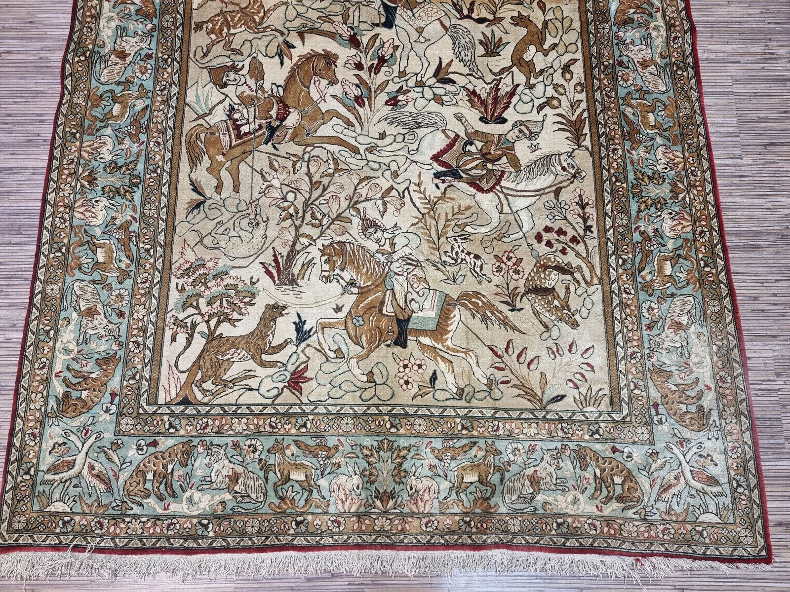 Handgeknüpfter Ghom Perserteppich 212 × 138 cm