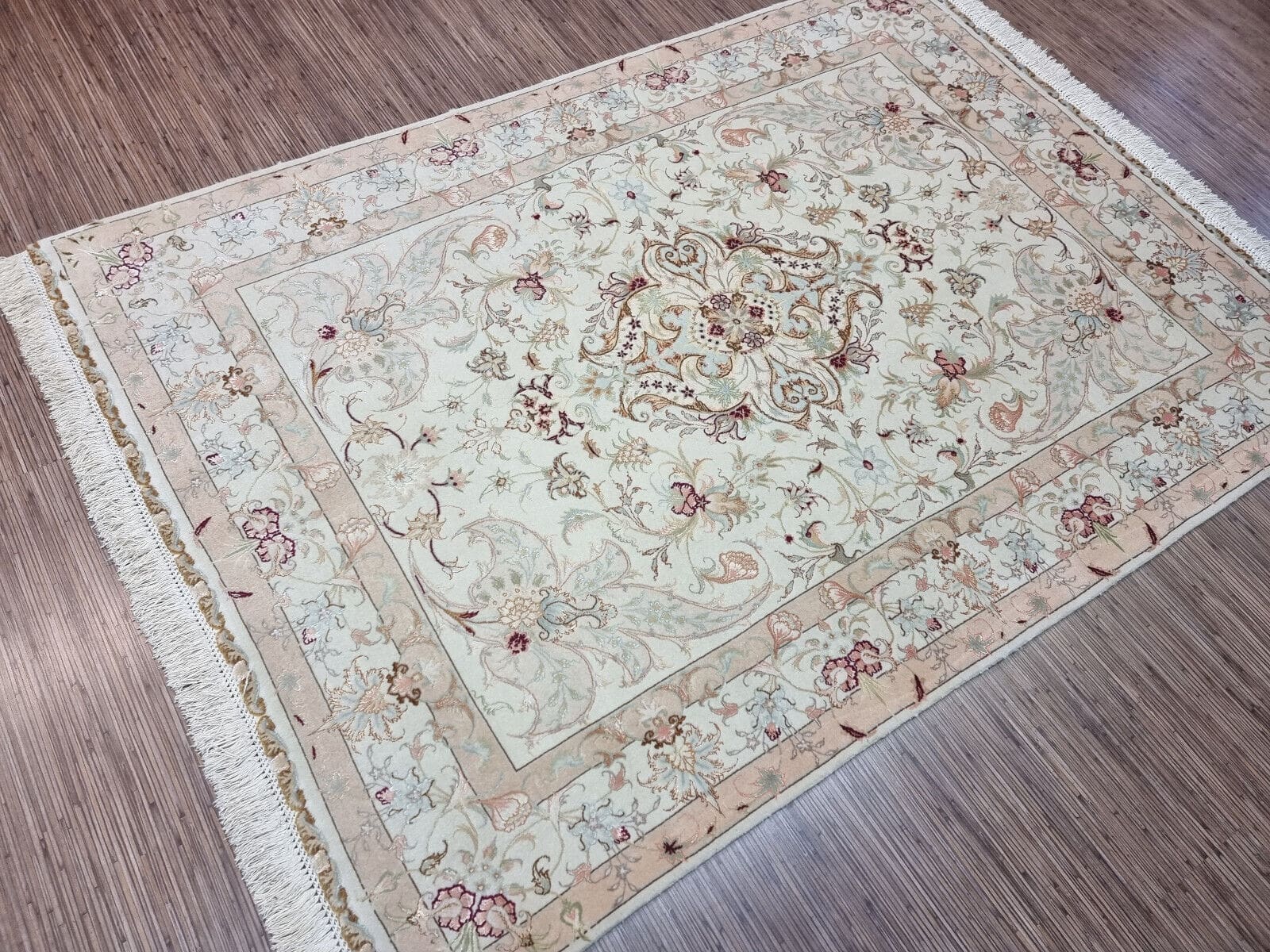 Handgeknüpfter Täbriz Perserteppich, 200 × 150 cm, Wolle & Seide