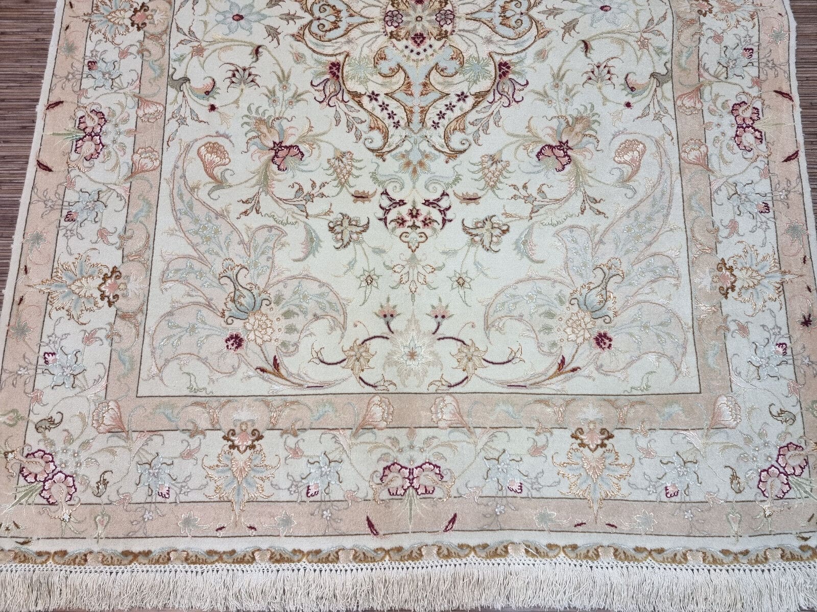 Handgeknüpfter Täbriz Perserteppich, 200 × 150 cm, Wolle & Seide
