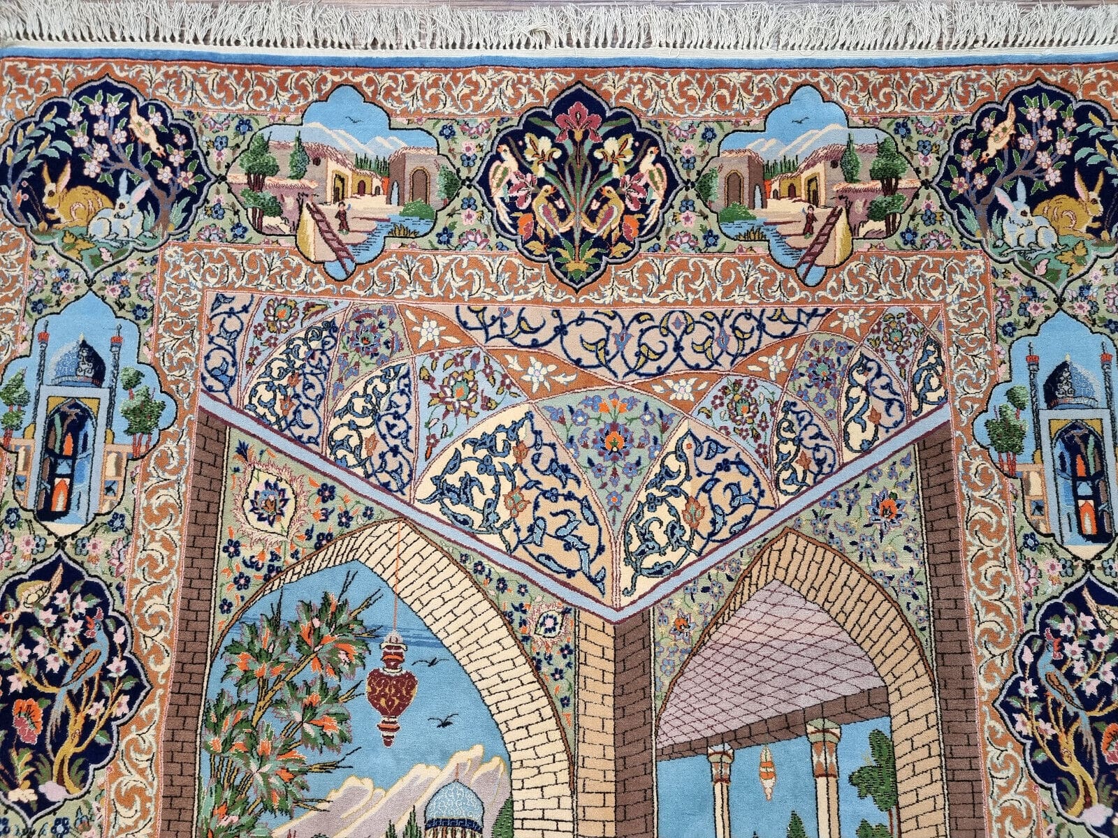 Isfahan Perserteppich 244 × 150 cm aus Wolle & Seide, handgeknüpft
