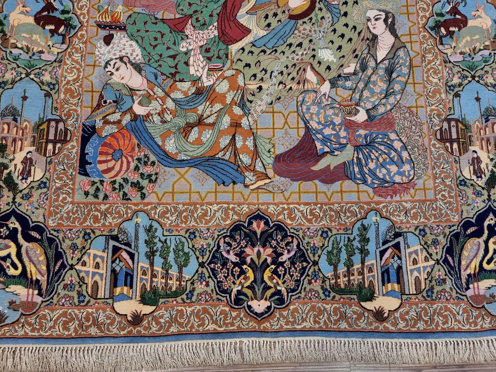Isfahan Perserteppich 244 × 150 cm aus Wolle & Seide, handgeknüpft