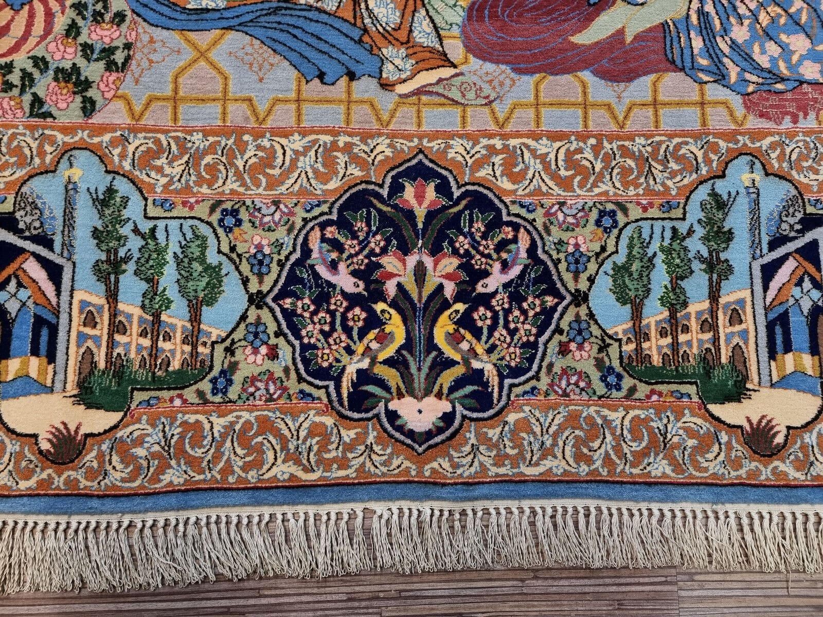 Isfahan Perserteppich 244 × 150 cm aus Wolle & Seide, handgeknüpft