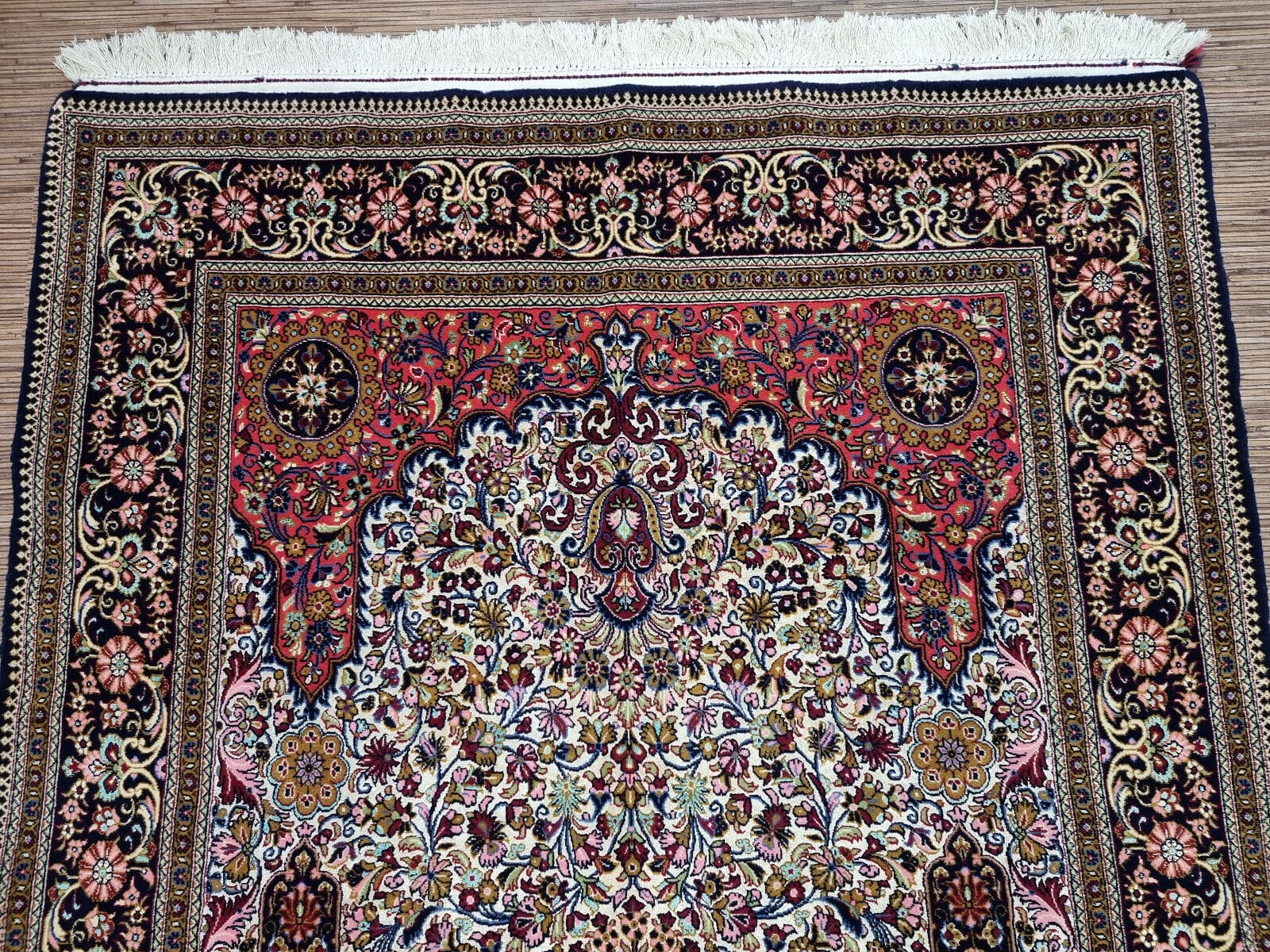 Handgeknüpfter Ghom Perserteppich, 229 × 138 cm, Wolle & Seide