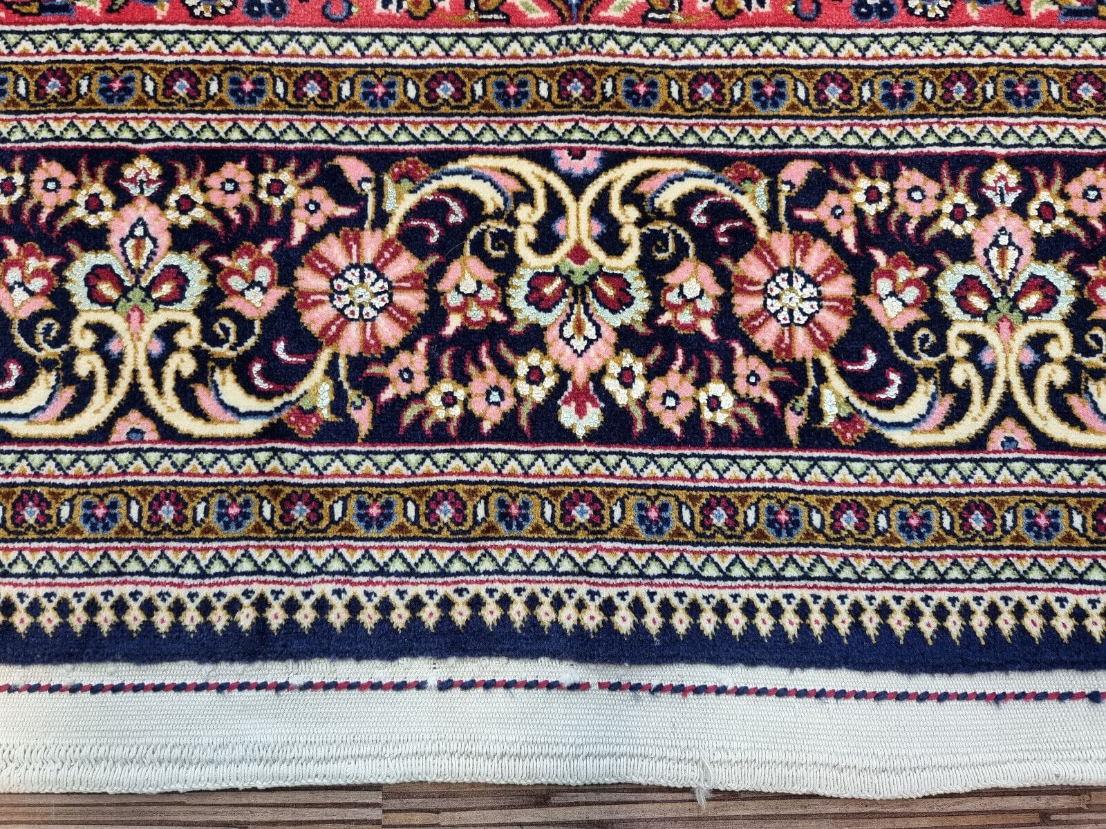 Handgeknüpfter Ghom Perserteppich, 229 × 138 cm, Wolle & Seide