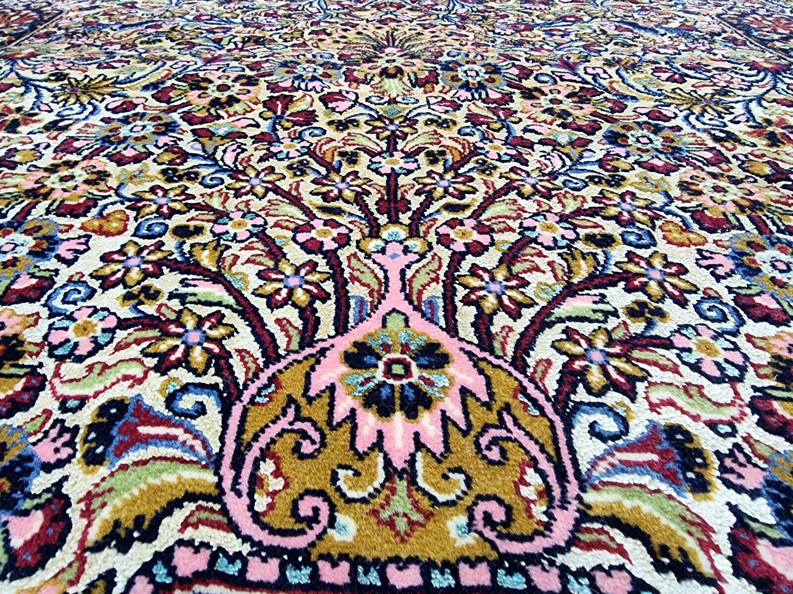 Handgeknüpfter Ghom Perserteppich, 229 × 138 cm, Wolle & Seide