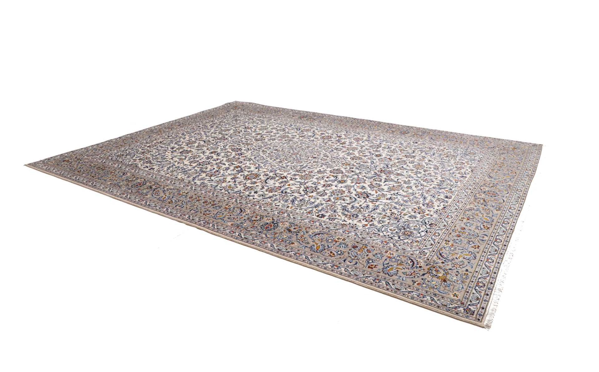 Handgeknüpfter Kashan Perserteppich, 303 × 403 cm, Wolle