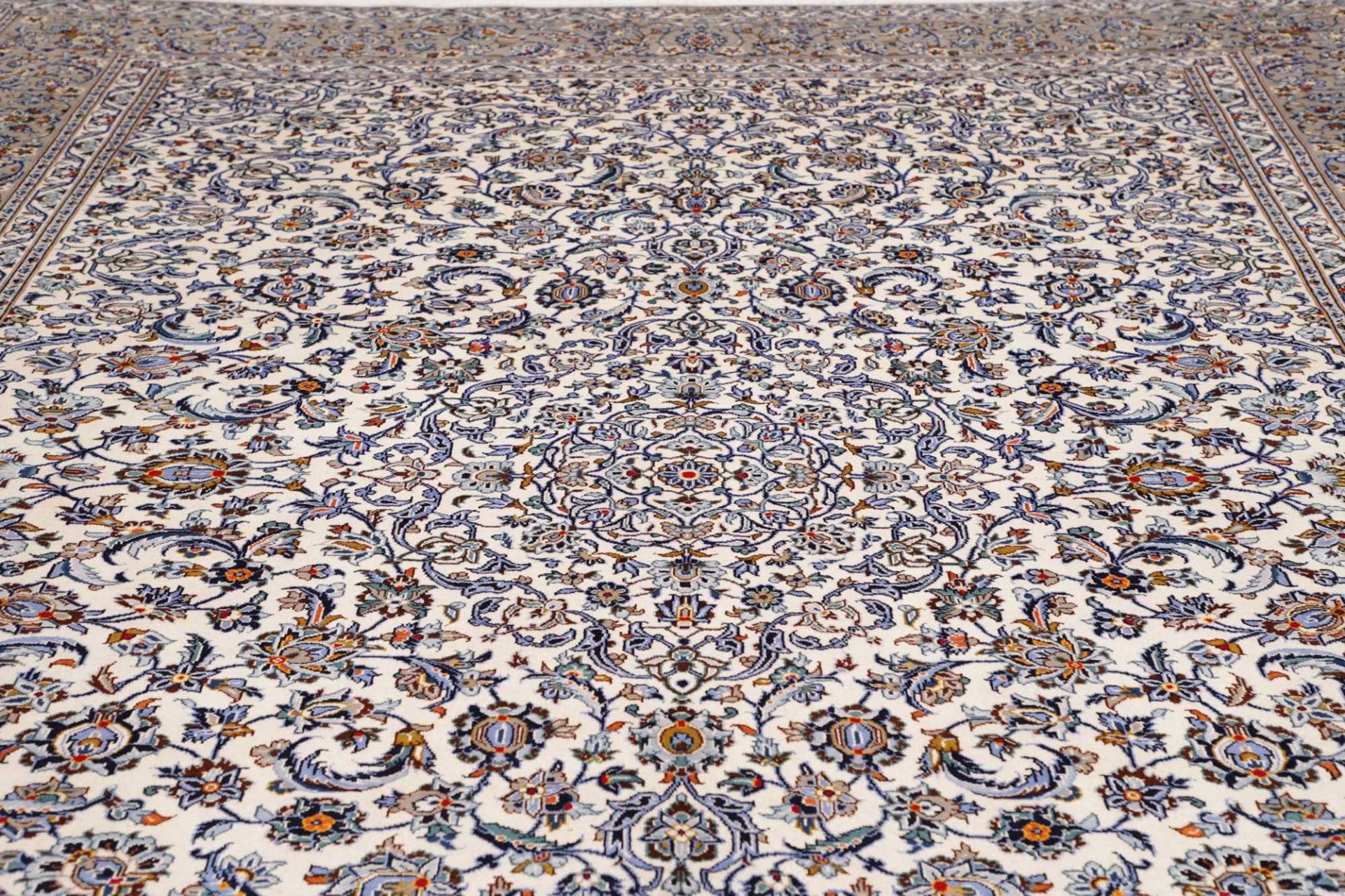Handgeknüpfter Kashan Perserteppich, 303 × 403 cm, Wolle