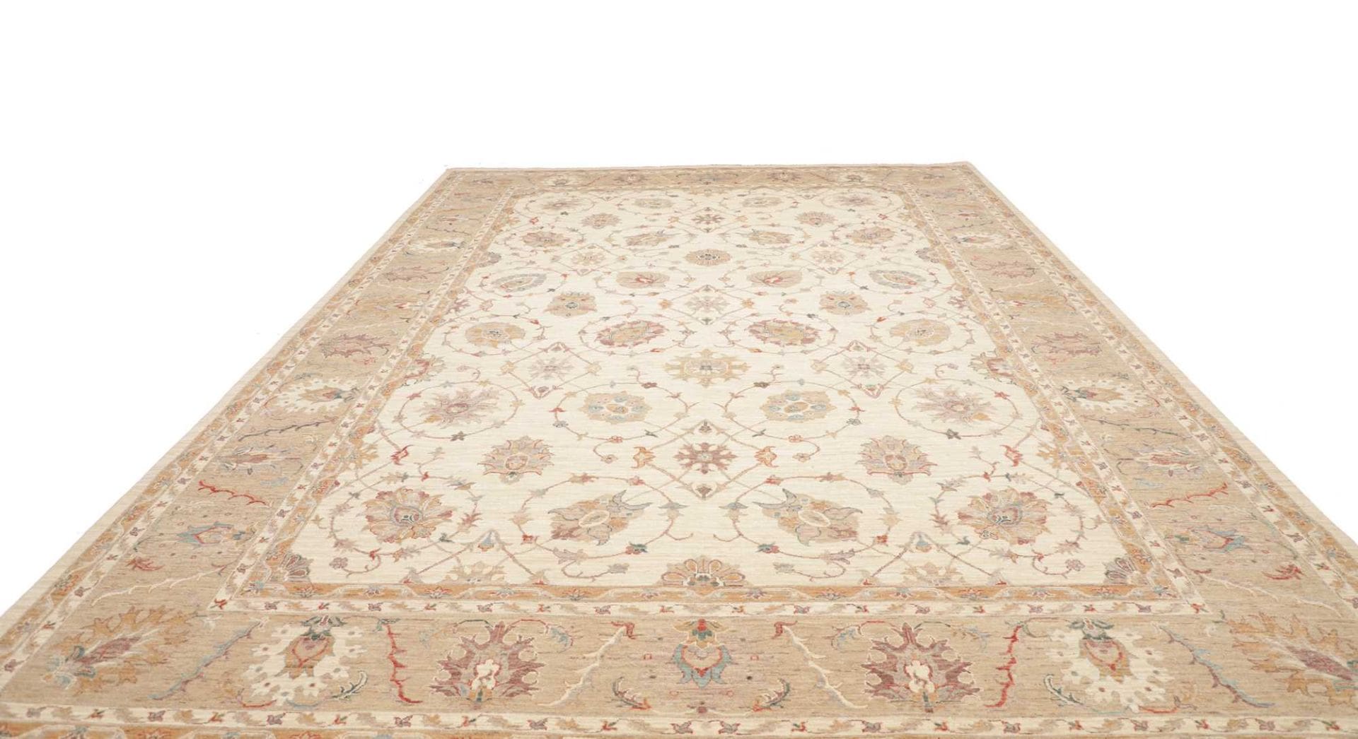ziegler-teppich-300-x-396cm-handgeknupft-schurwolle-orientteppich-3 Handgeknüpfter Ziegler Orientteppich 300 × 396 cm