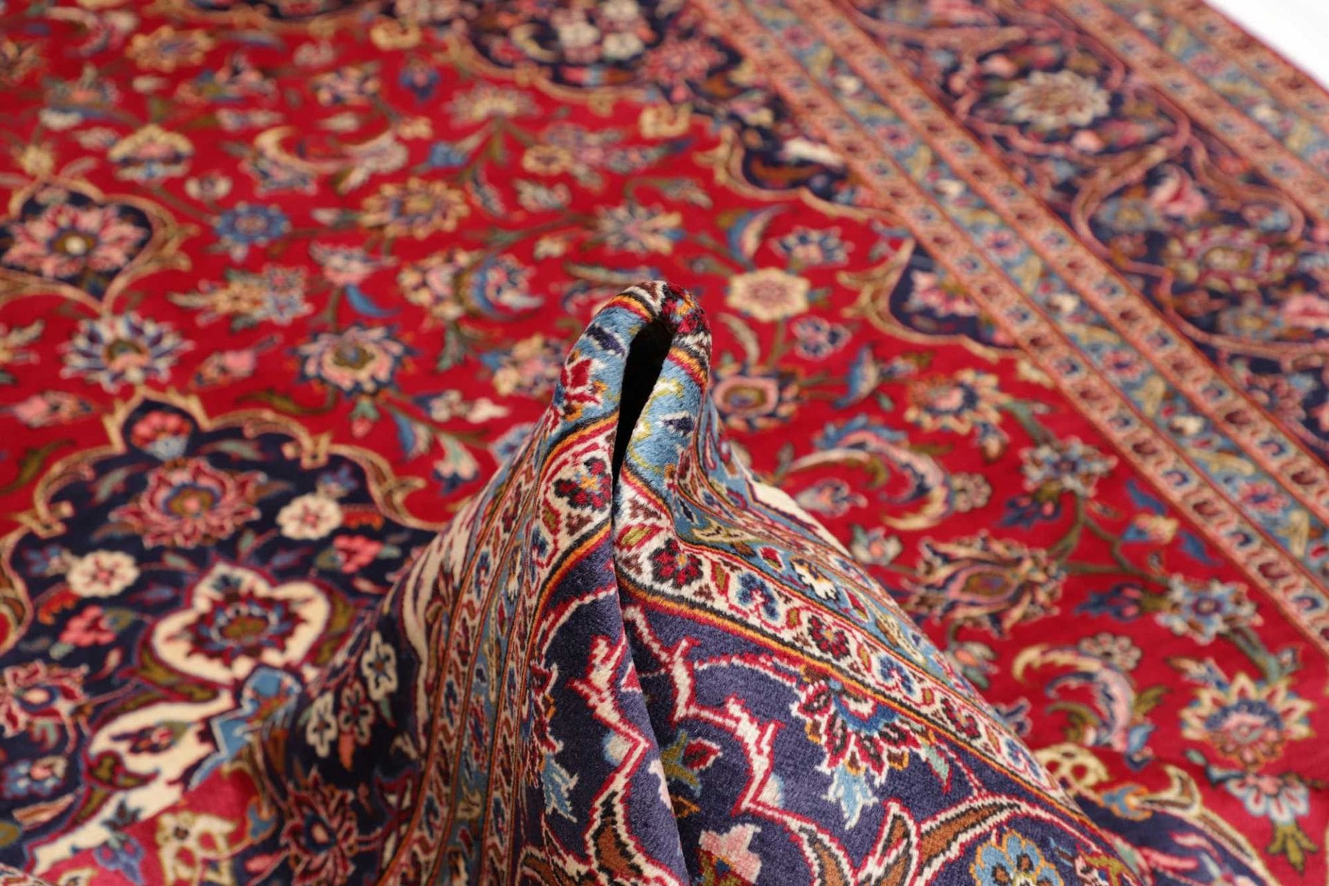 Handgeknüpfter Kashan Perserteppich 253 × 360 cm