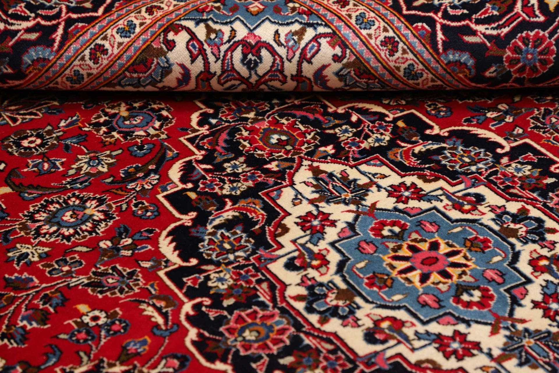 Handgeknüpfter Kashan Perserteppich 198 × 305 cm