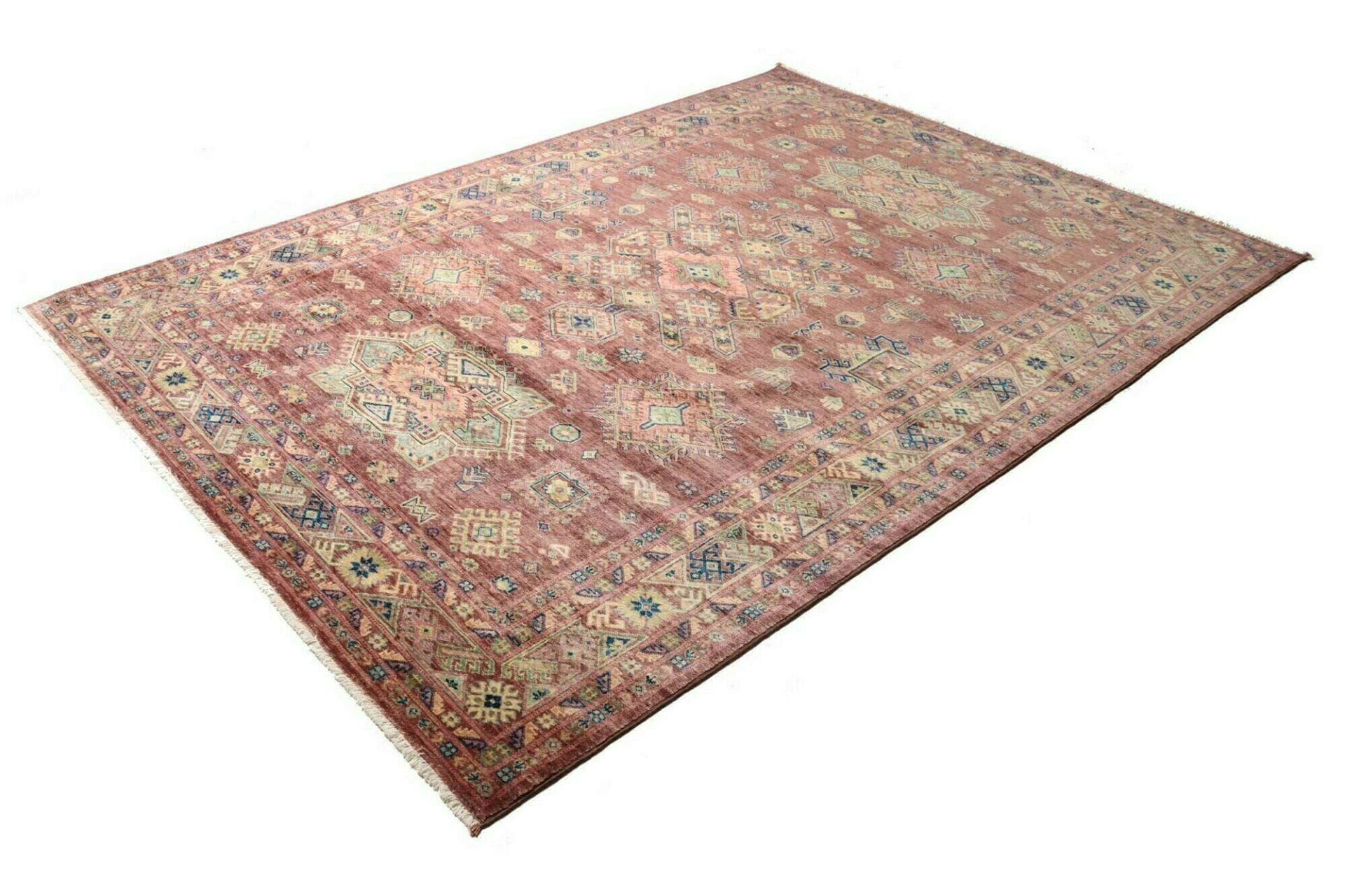 kazak-teppich-210-x-290cm-geometrische-muster-handgeknupft-1 Handgeknüpfter Kazak Orientteppich 210 × 290 cm