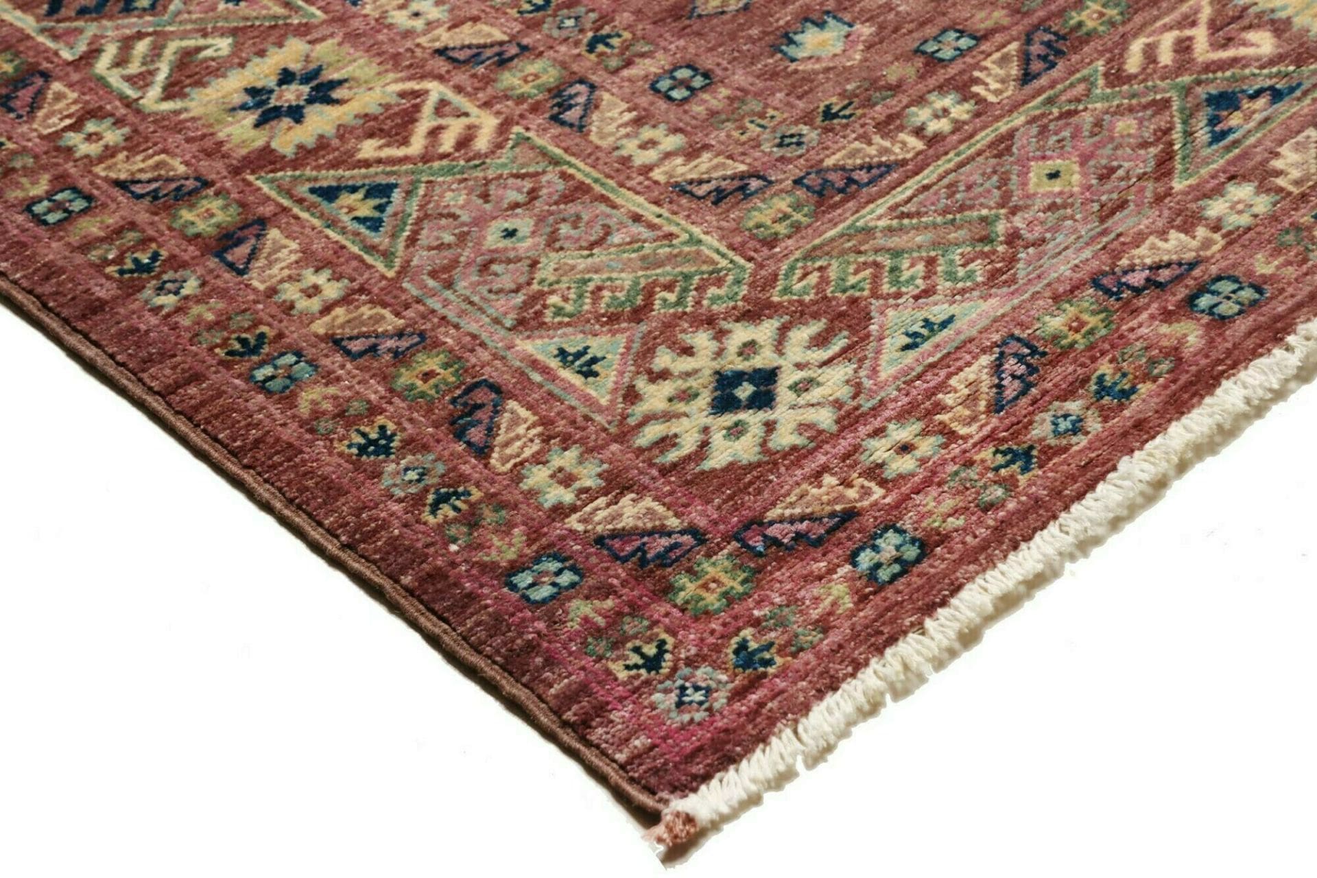 kazak-teppich-210-x-290cm-geometrische-muster-handgeknupft-4 Handgeknüpfter Kazak Orientteppich 210 × 290 cm