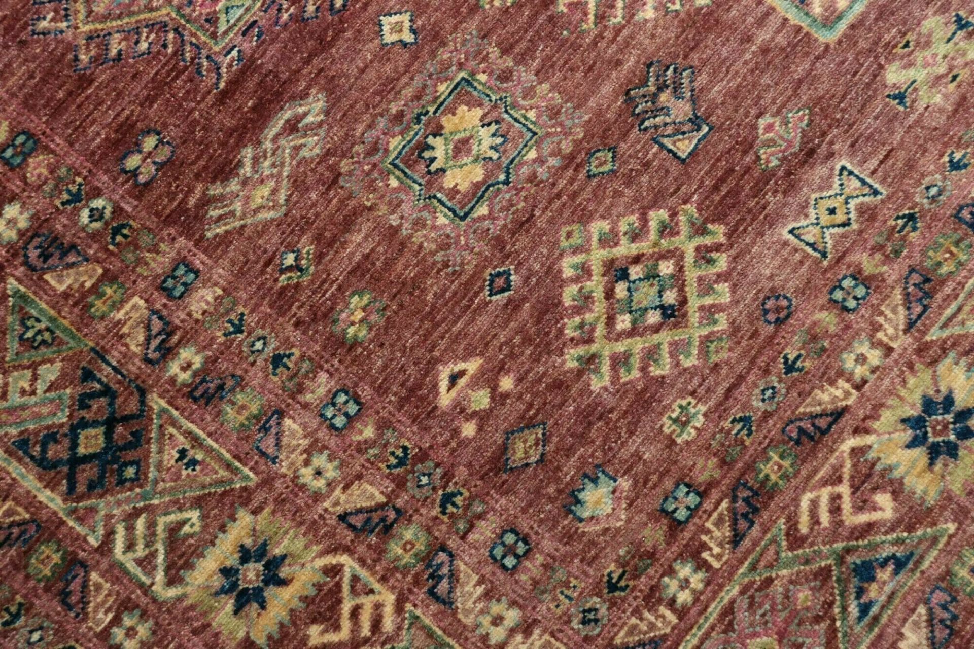 kazak-teppich-210-x-290cm-geometrische-muster-handgeknupft-5 Handgeknüpfter Kazak Orientteppich 210 × 290 cm