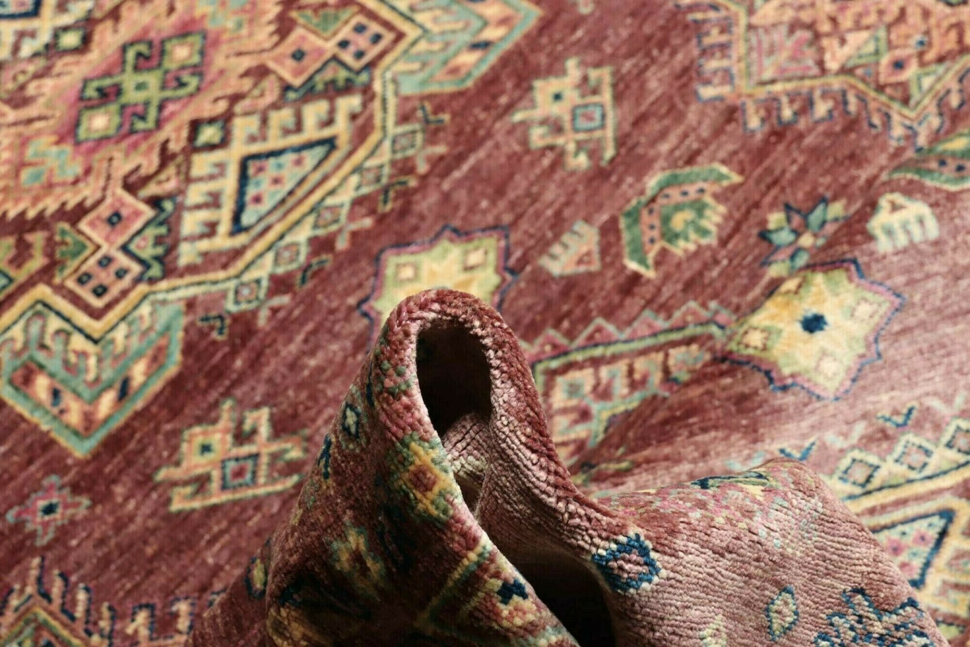 kazak-teppich-210-x-290cm-geometrische-muster-handgeknupft-9 Handgeknüpfter Kazak Orientteppich 210 × 290 cm