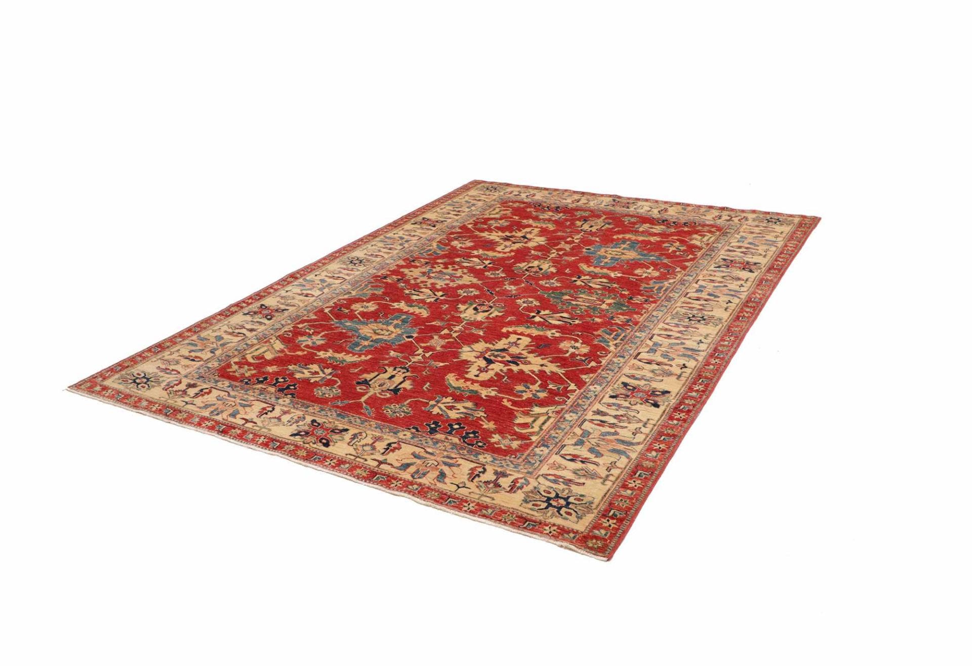 Kazak Orientteppich 212 × 298 cm aus Wolle, handgeknüpft