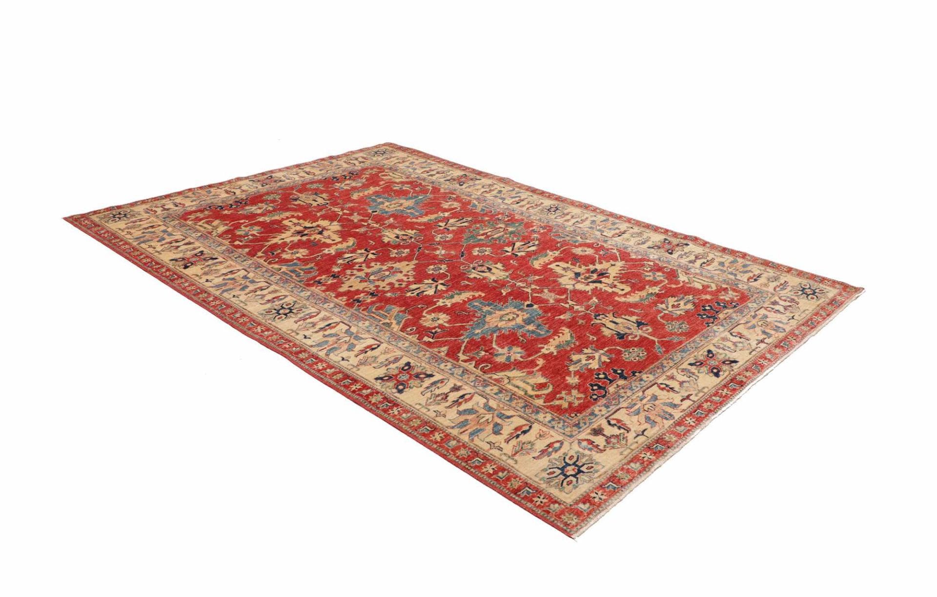 Kazak Orientteppich 212 × 298 cm aus Wolle, handgeknüpft