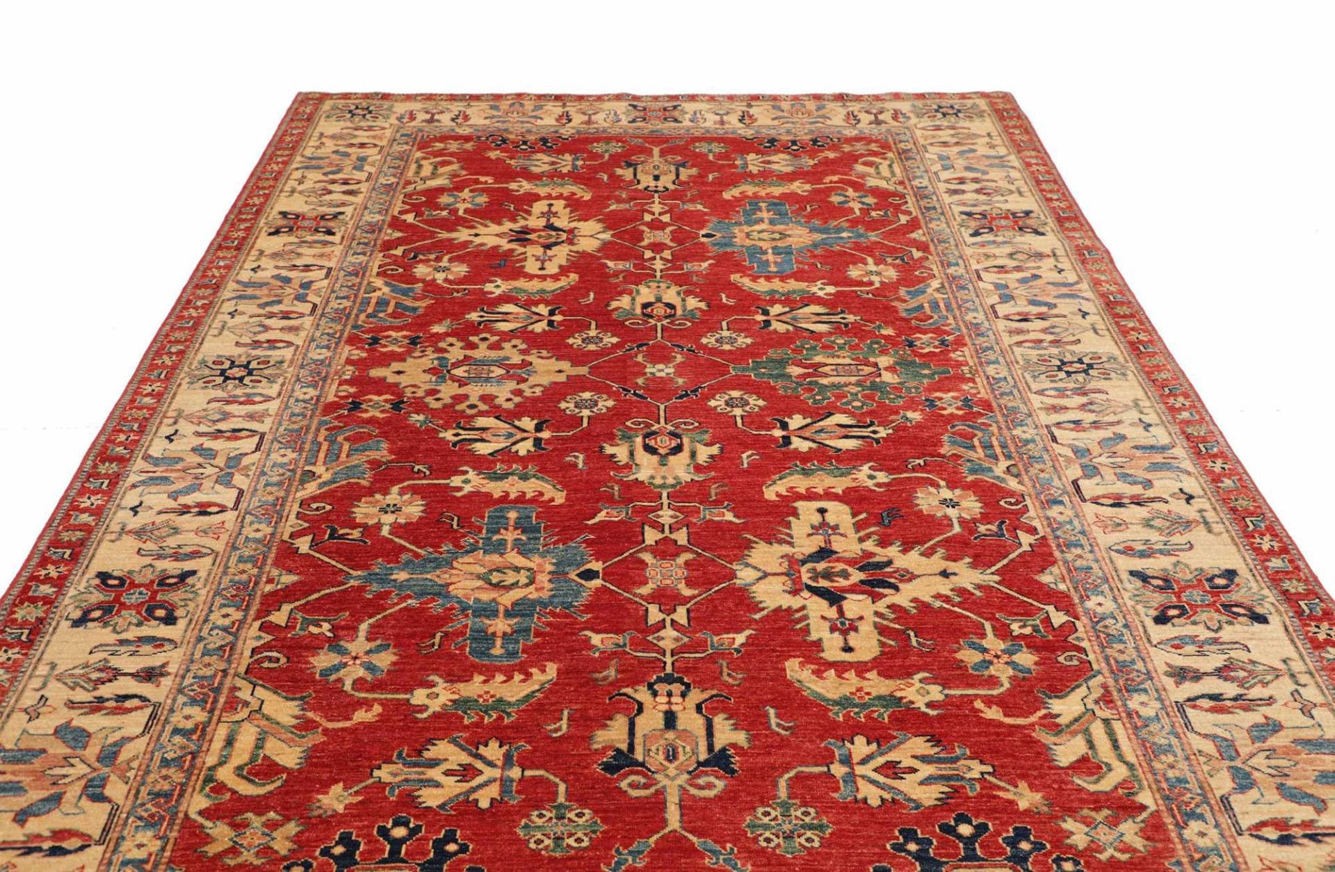Kazak Orientteppich 212 × 298 cm aus Wolle, handgeknüpft