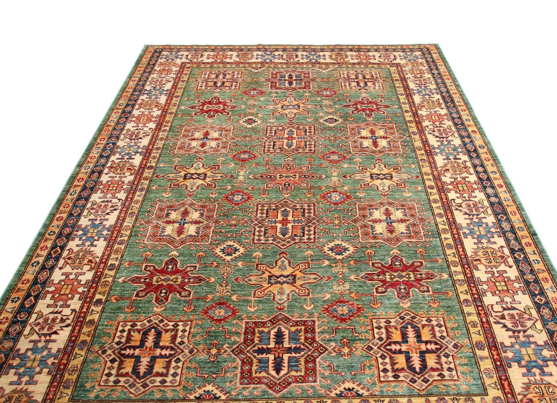 Kazak Orientteppich 210 × 306 cm aus Wolle, handgeknüpft