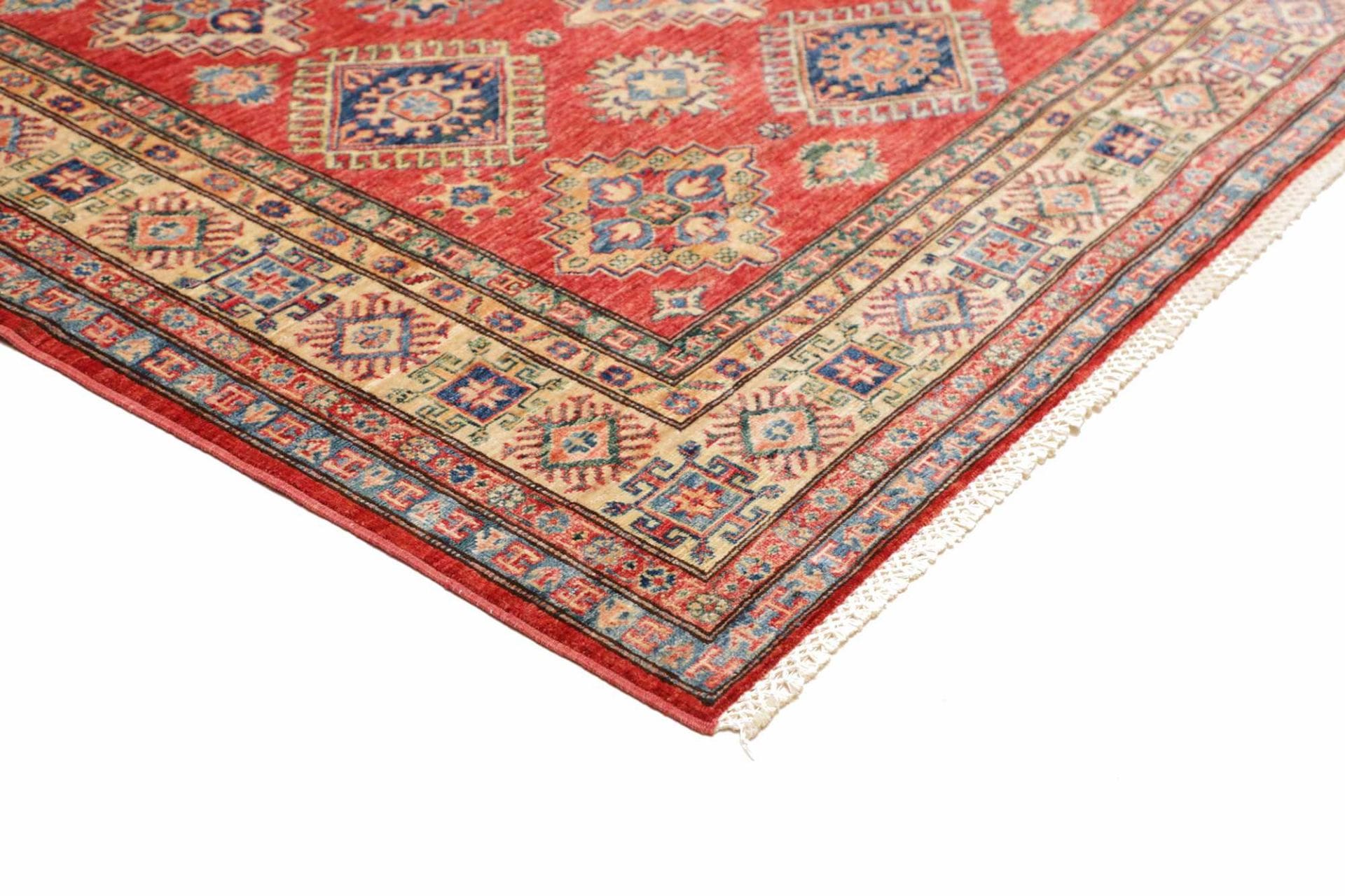 kazak-teppich-175-x-242cm-geometrische-muster-handgeknupft-4 Handgeknüpfter Kazak Orientteppich 175 × 242 cm