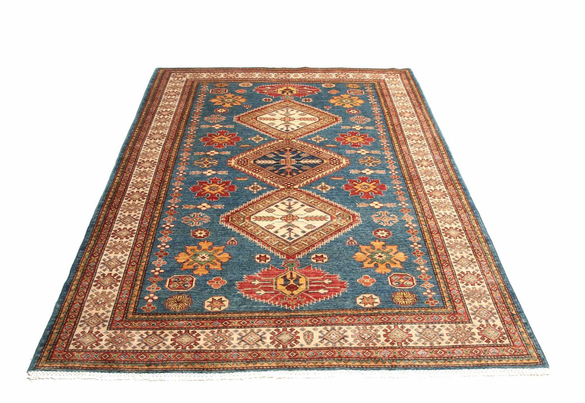 Handgeknüpfter Kazak Orientteppich, 178 × 226 cm, Wolle