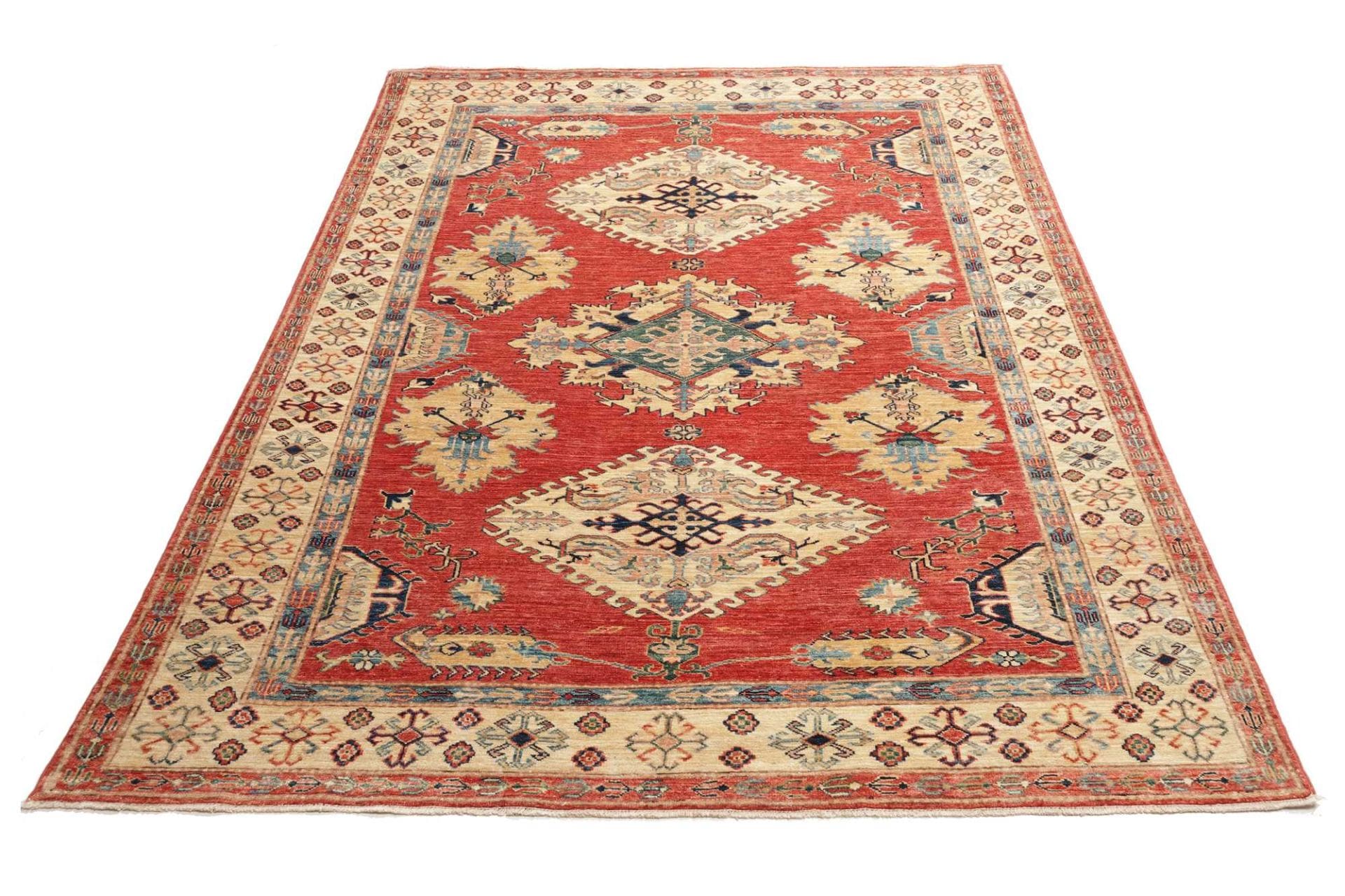 Kazak Orientteppich 174 × 239 cm aus Wolle, handgeknüpft