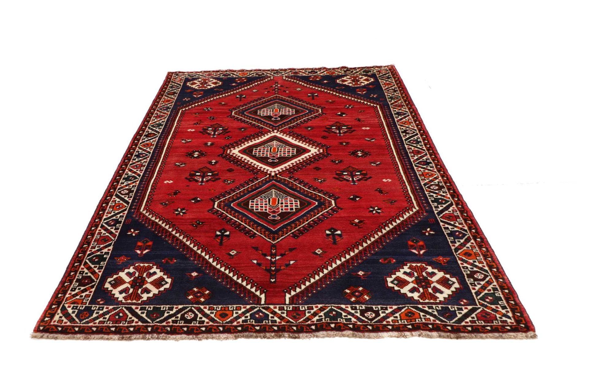 Shiraz Perserteppich 163 × 233 cm aus Wolle, handgeknüpft
